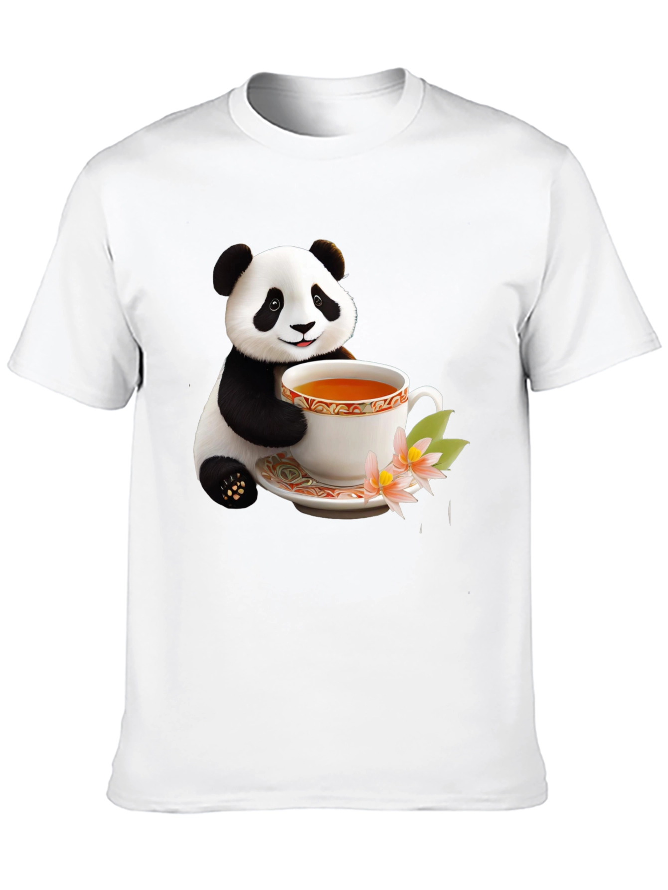 Panda Tea Time Graphic Tee - Cute Animal Design