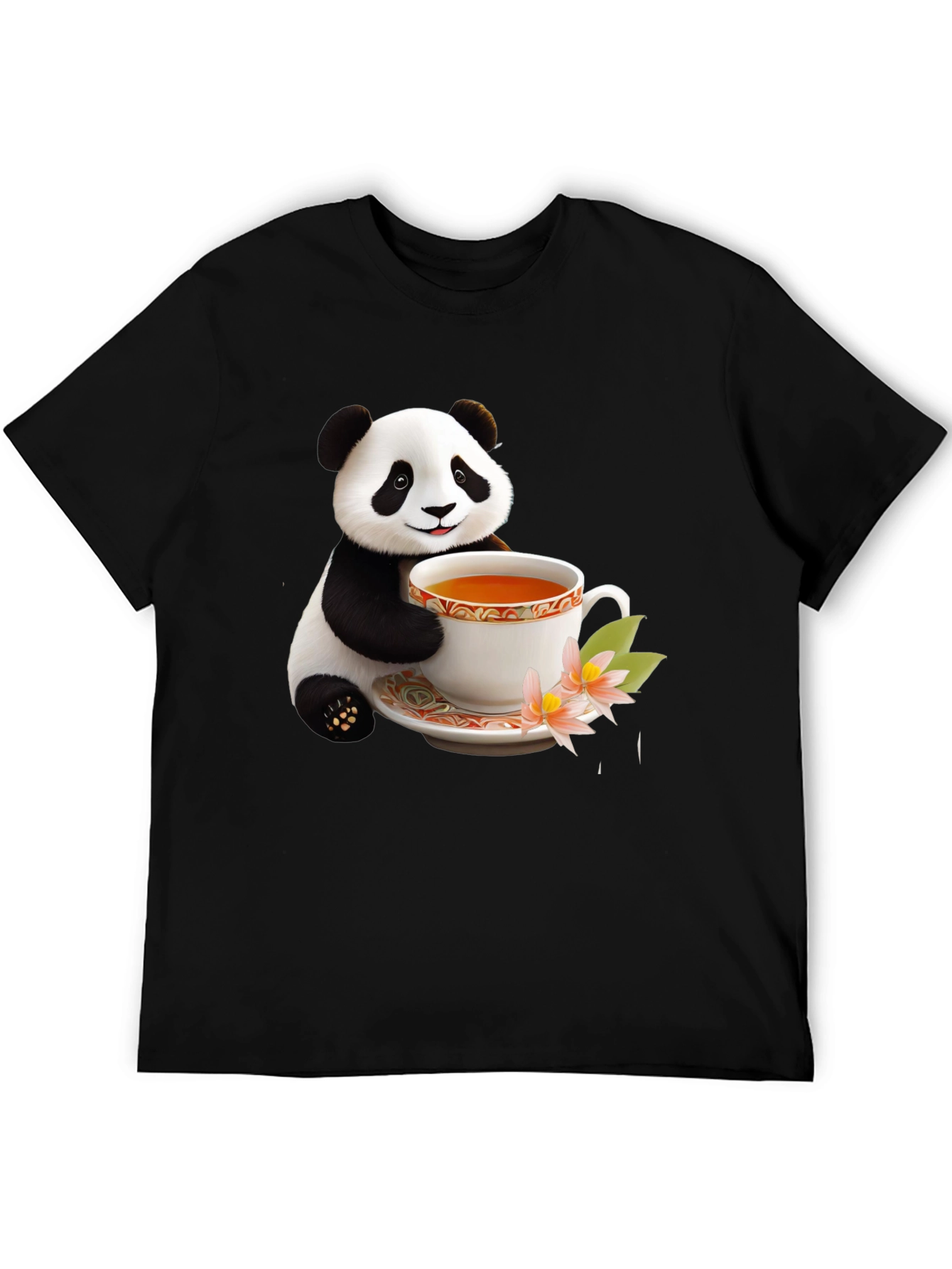 Panda Tea Time Graphic Tee - Cute Animal Design