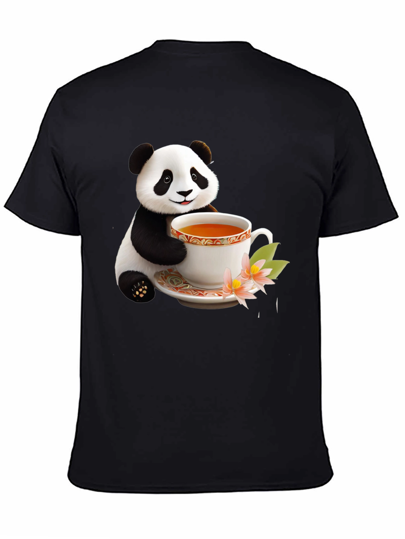 Panda Tea Time Graphic Tee - Cute Animal Design