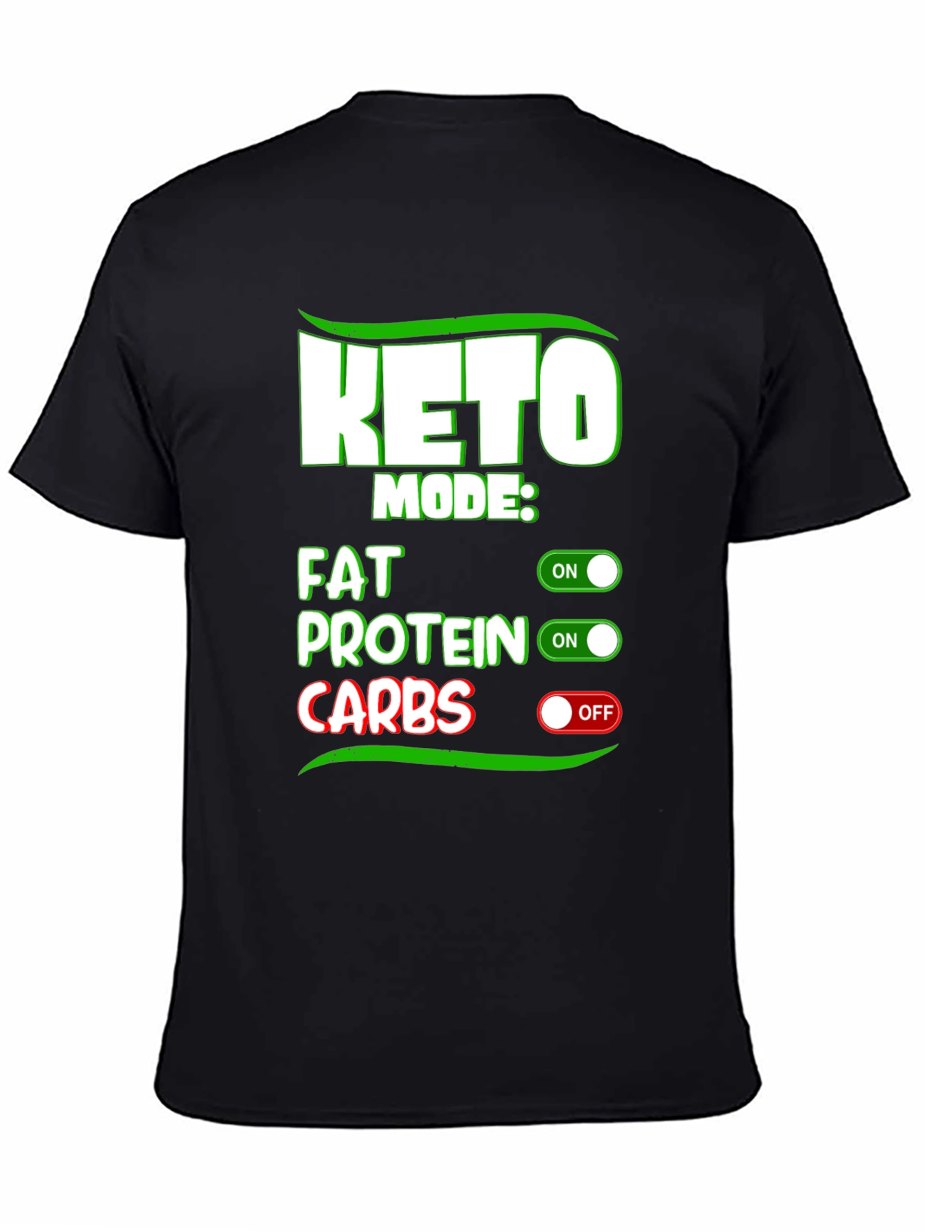 Keto Mode On Black T-Shirt - Fat Protein