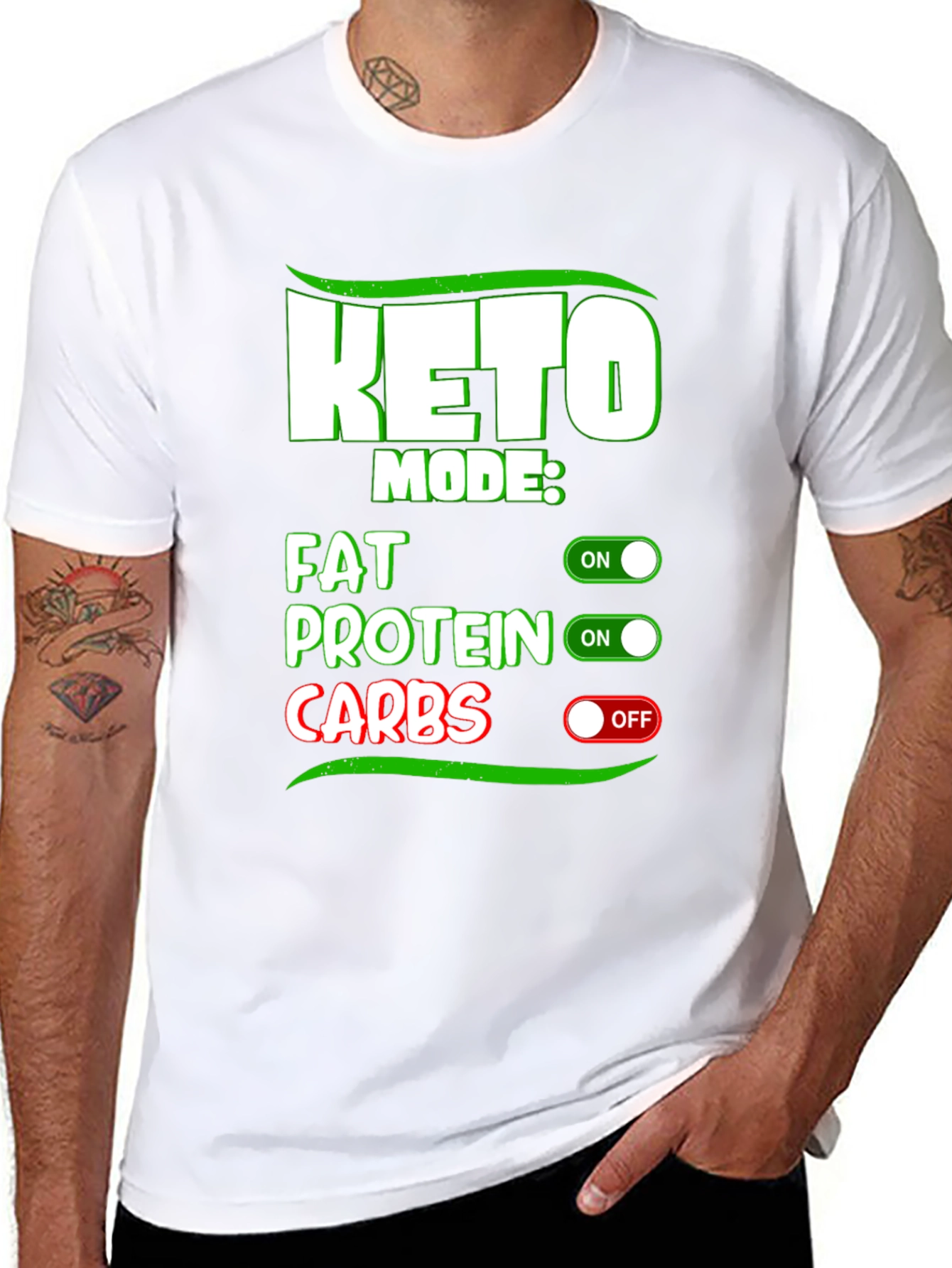 Keto Mode On Black T-Shirt - Fat Protein