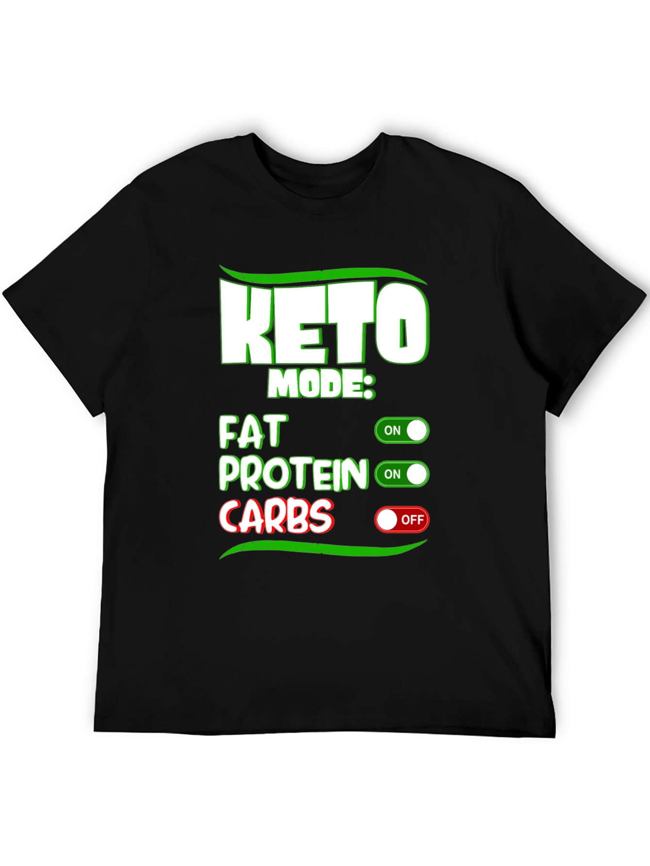 Keto Mode On Black T-Shirt - Fat Protein