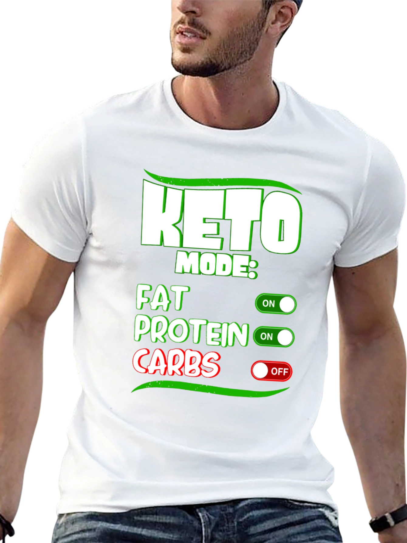 Keto Mode On Black T-Shirt - Fat Protein