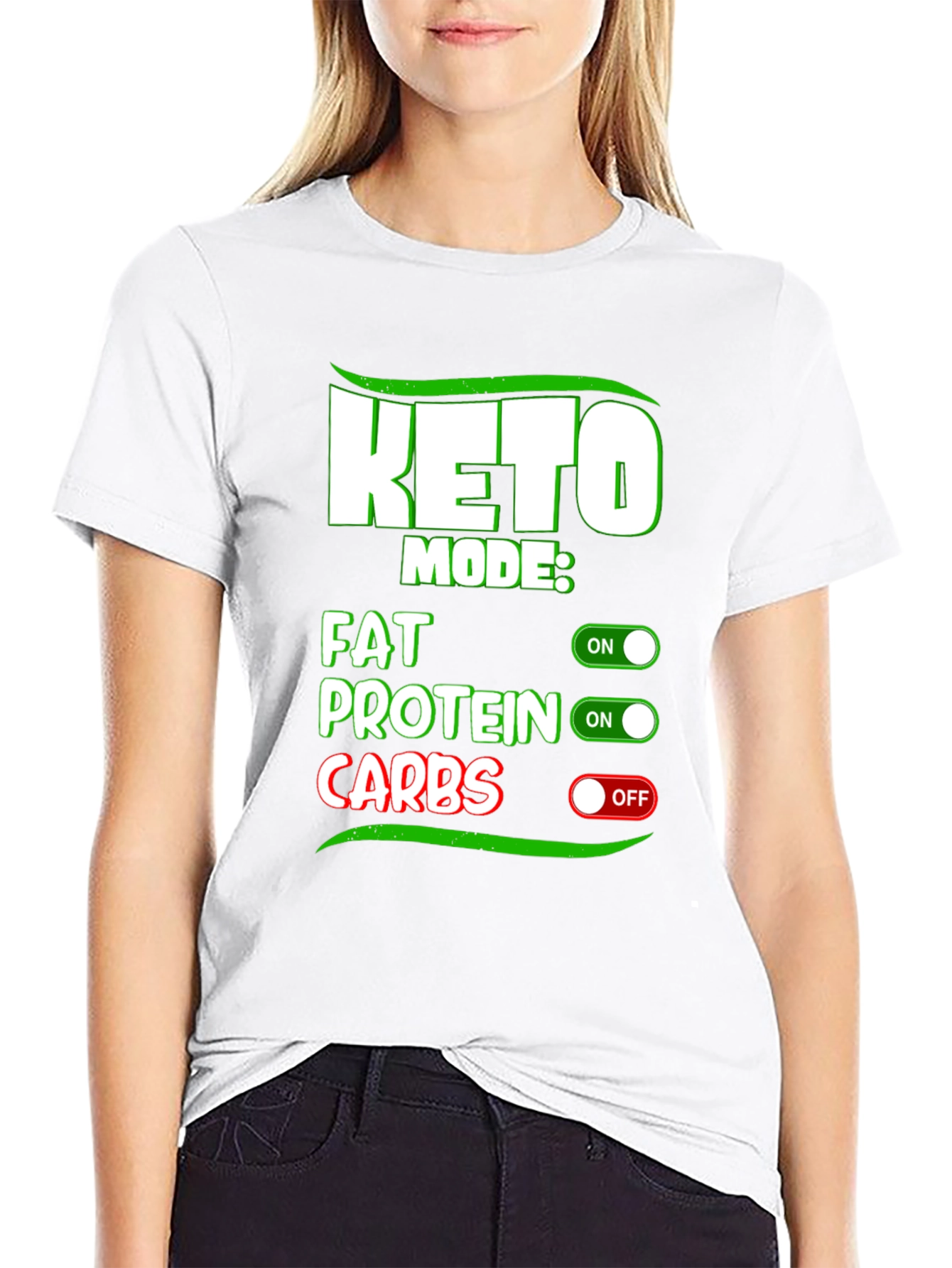 Keto Mode On Black T-Shirt - Fat Protein