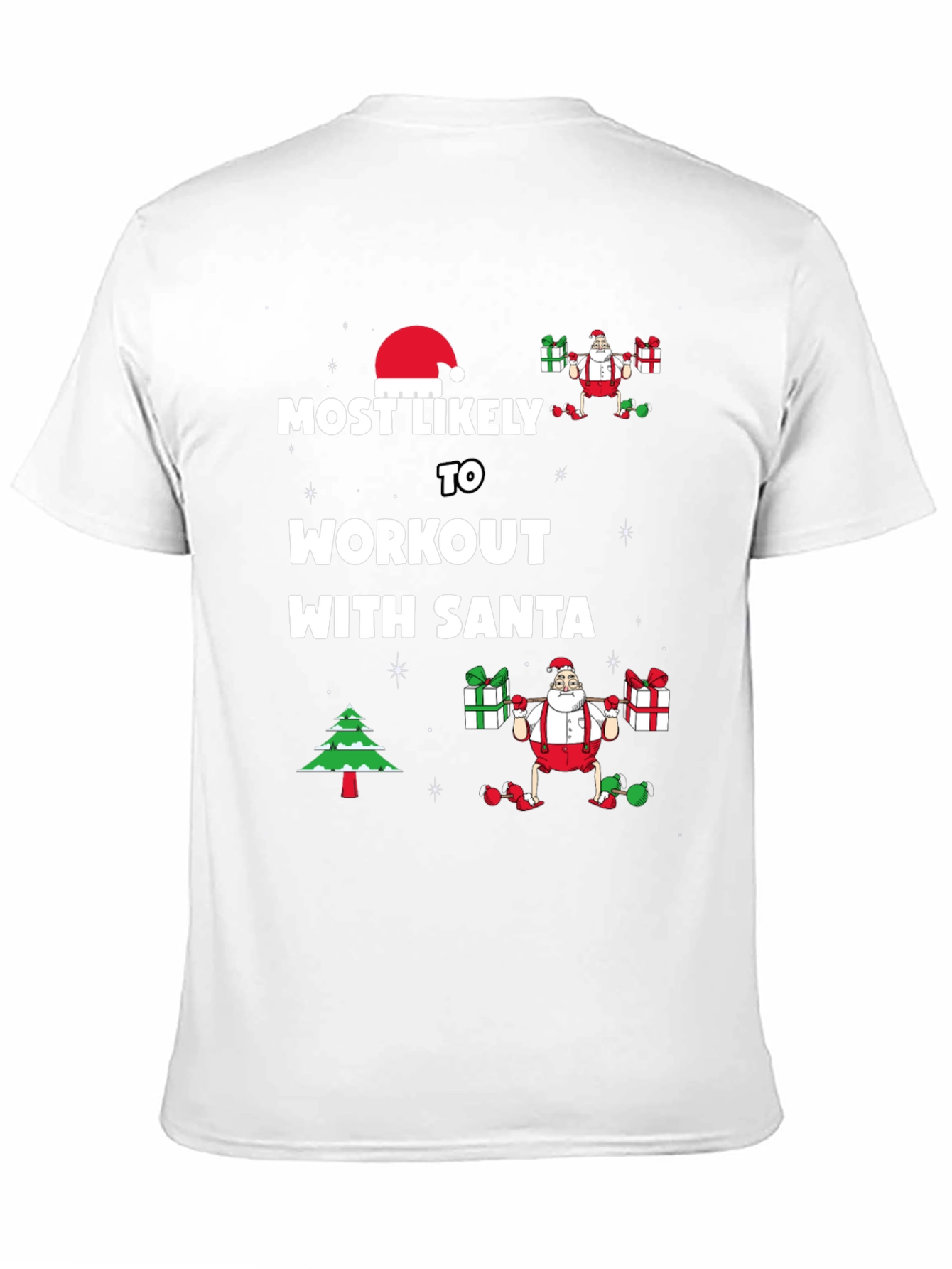 Workout with Santa Christmas T-Shirt