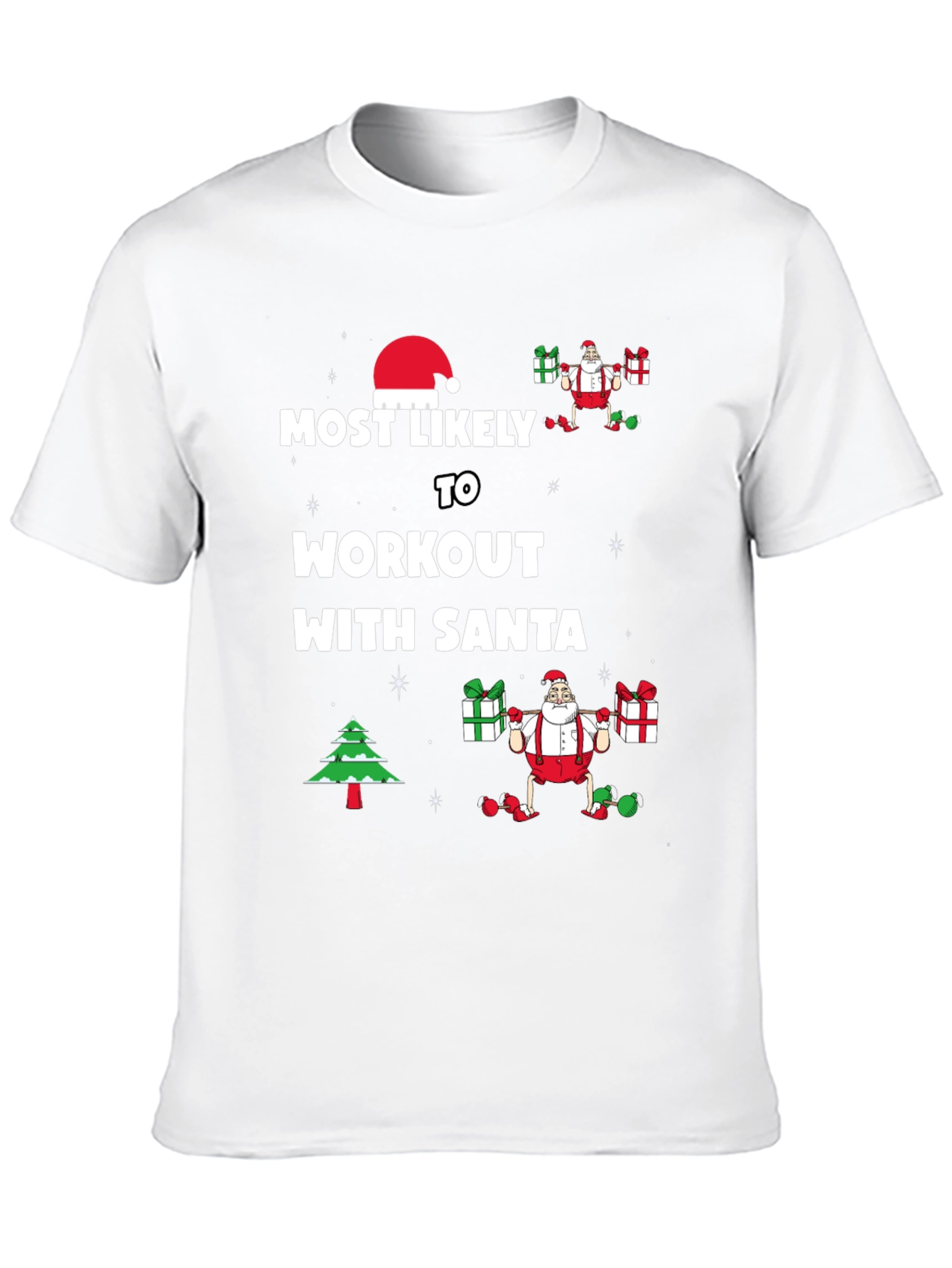 Workout with Santa Christmas T-Shirt