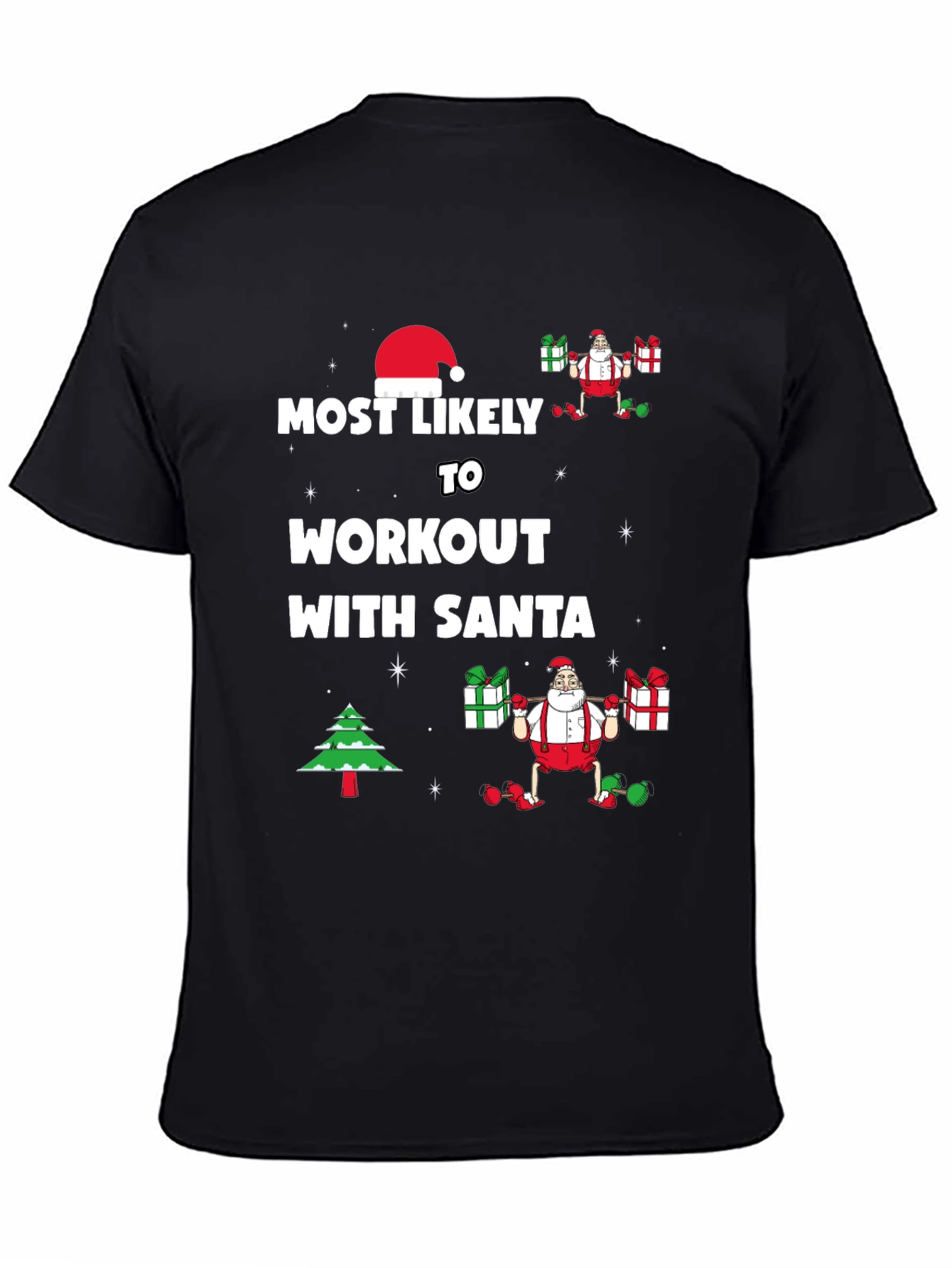 Workout with Santa Christmas T-Shirt