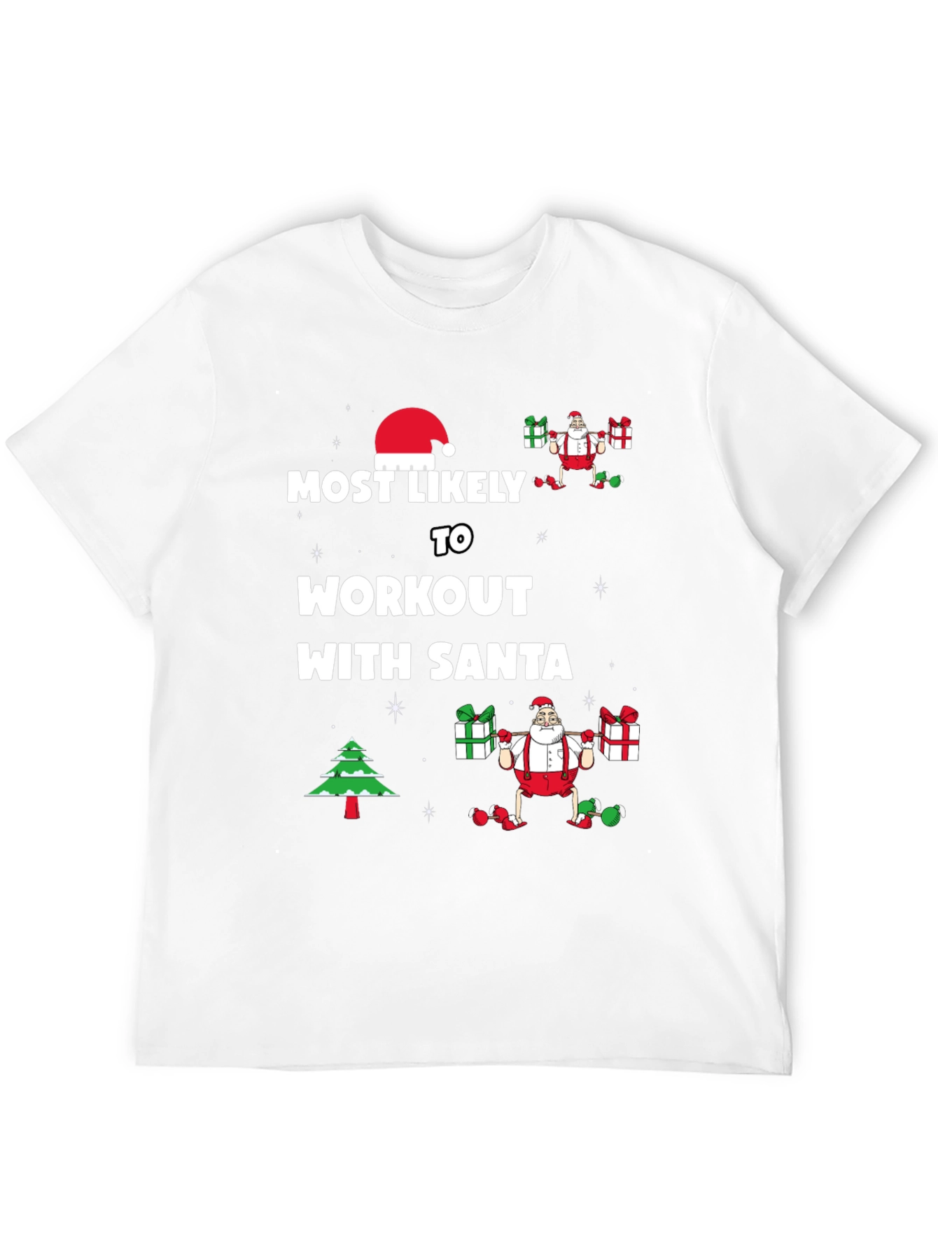Workout with Santa Christmas T-Shirt