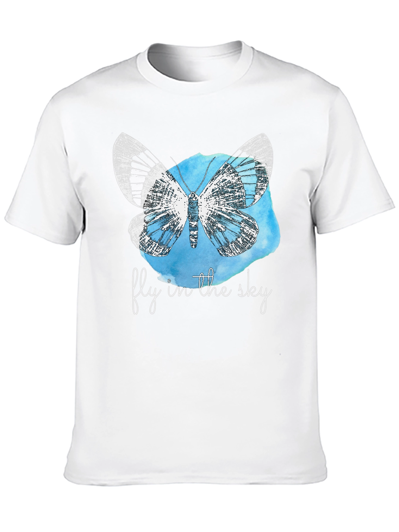 Fly in the Sky Butterfly Graphic T-Shirt - Black
