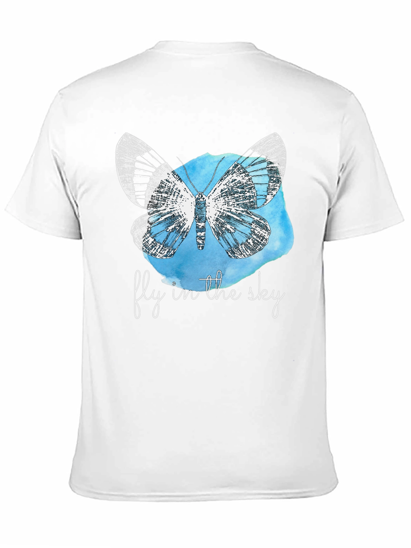 Fly in the Sky Butterfly Graphic T-Shirt - Black