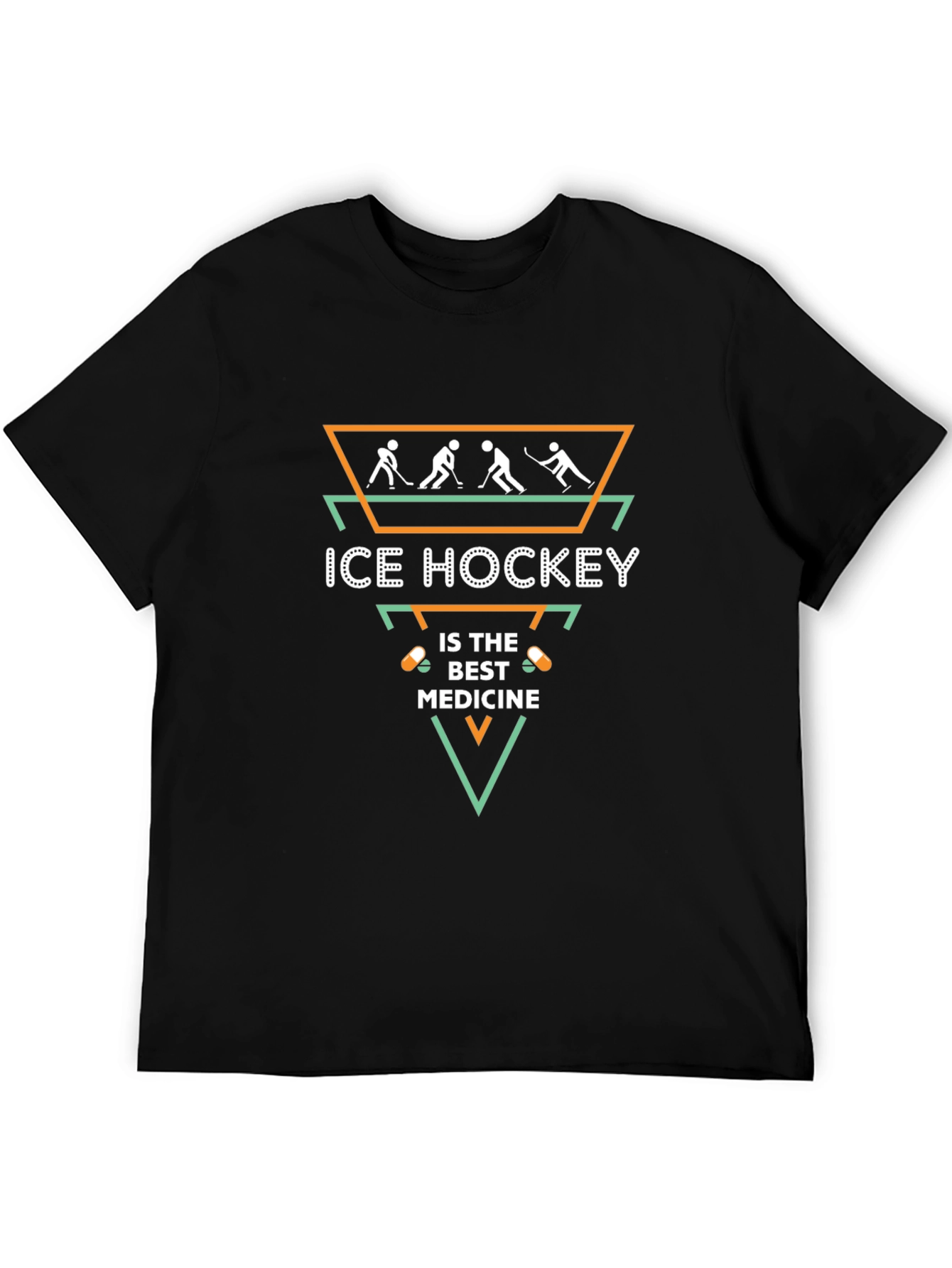 Ice Hockey Medicine T-Shirt Black Hockey Tee