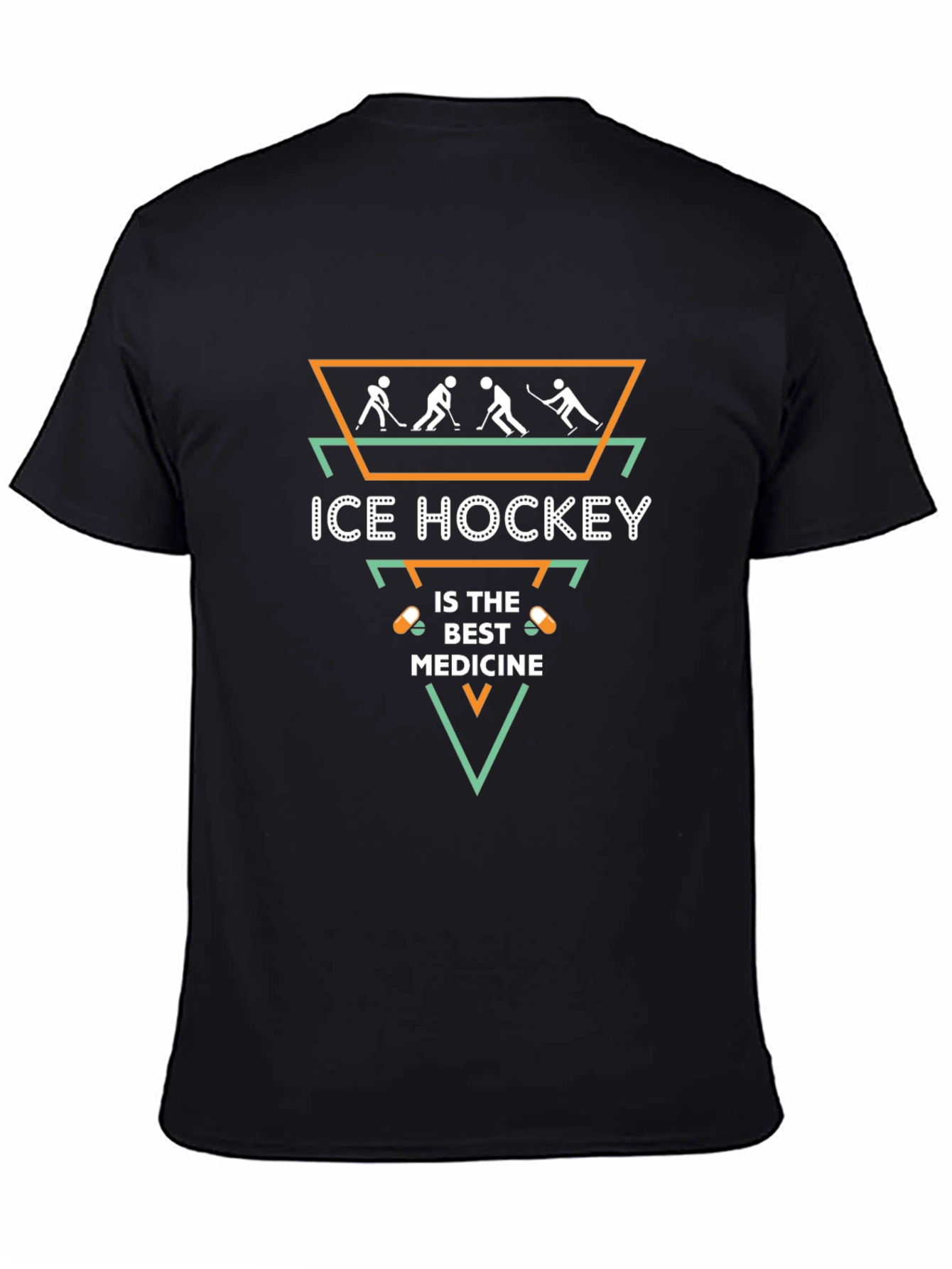 Ice Hockey Medicine T-Shirt Black Hockey Tee