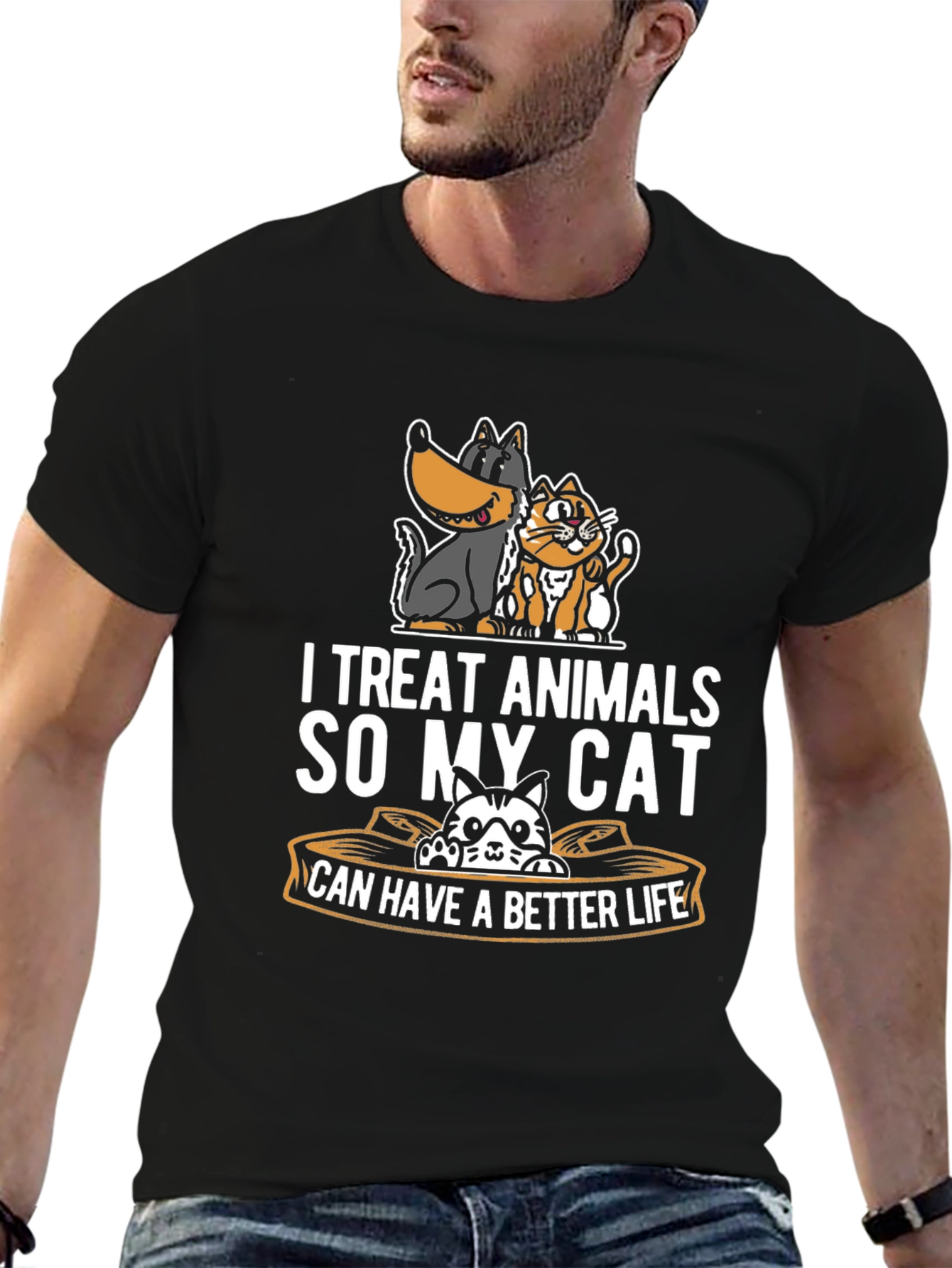 I Treat Animals Funny Cat Lover T-Shirt