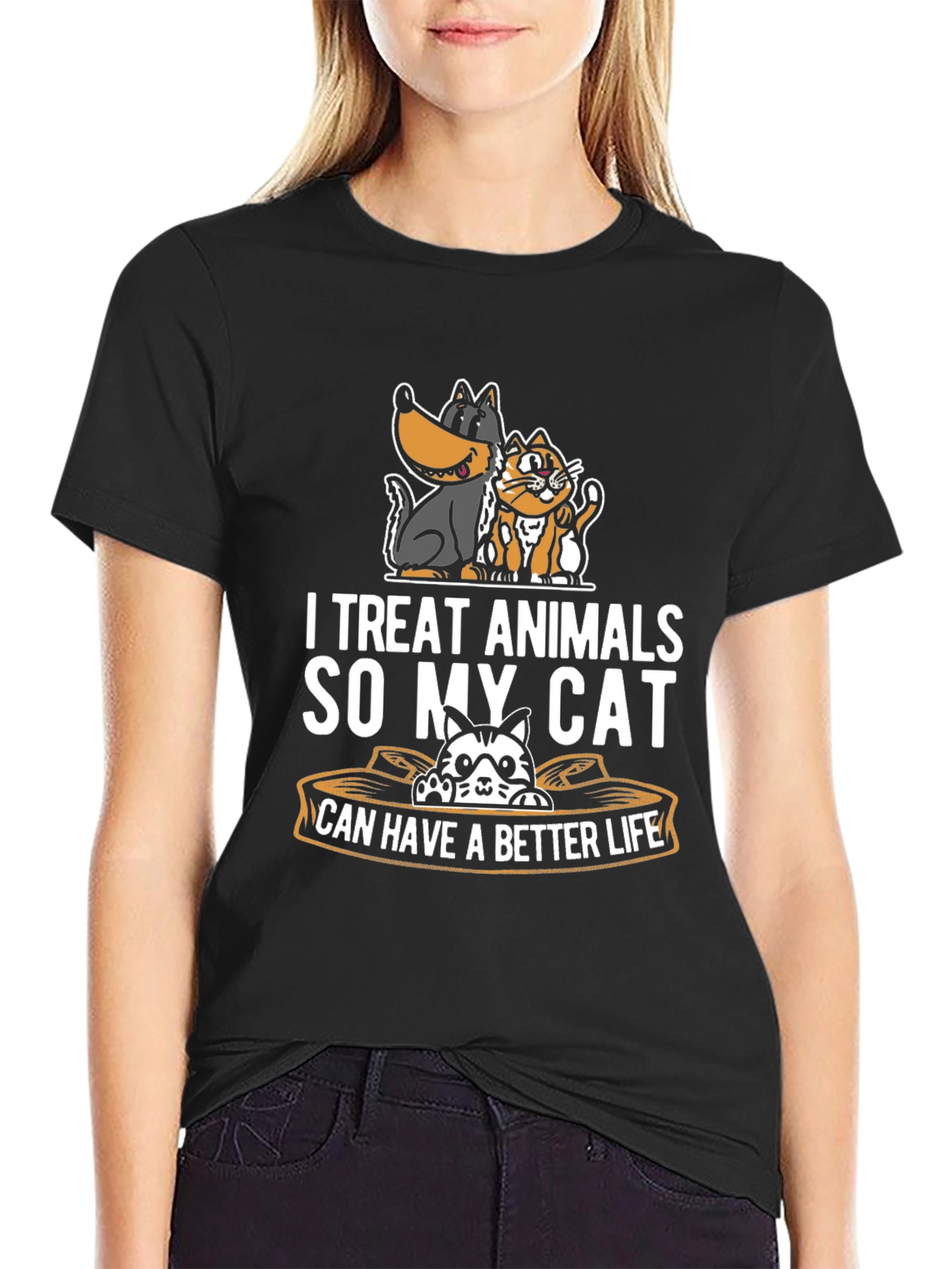 I Treat Animals Funny Cat Lover T-Shirt