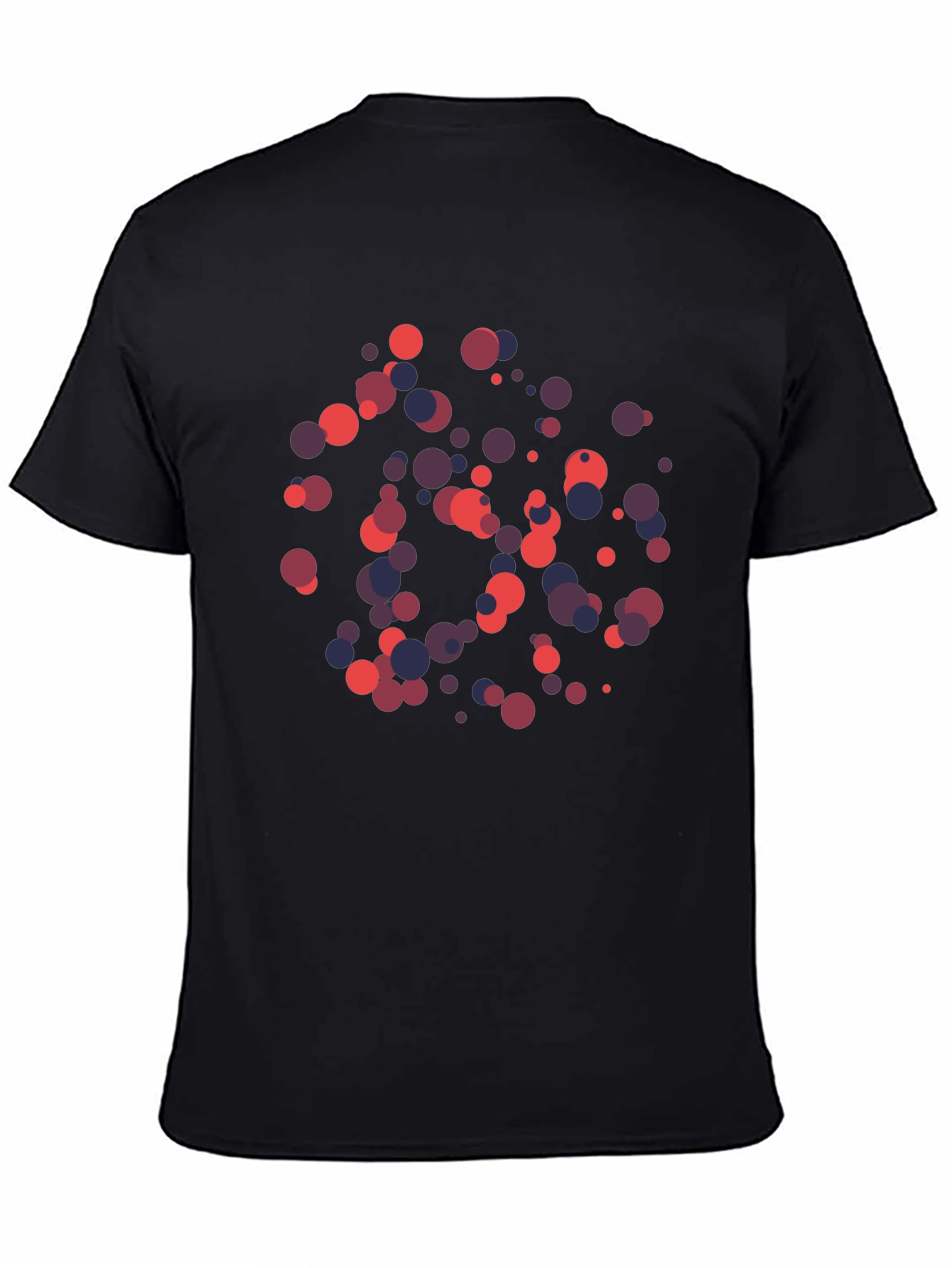 Abstract Polka Dot Graphic Black T-Shirt