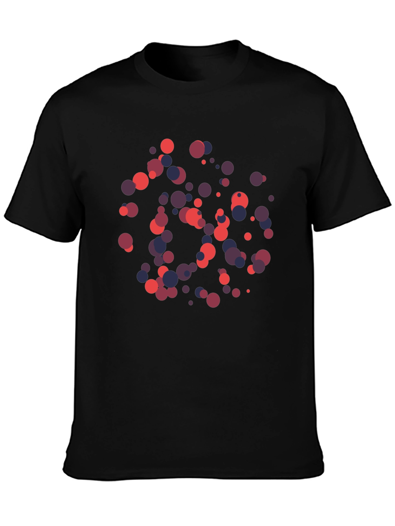 Abstract Polka Dot Graphic Black T-Shirt