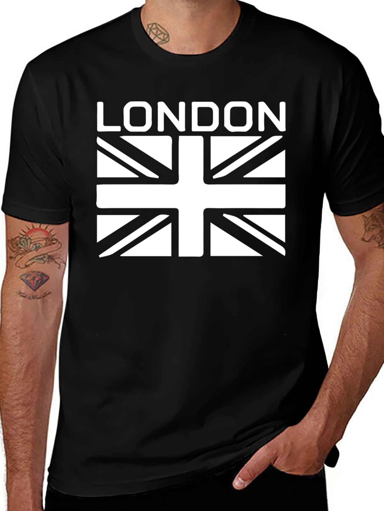 London Union Jack Graphic Tee - Black