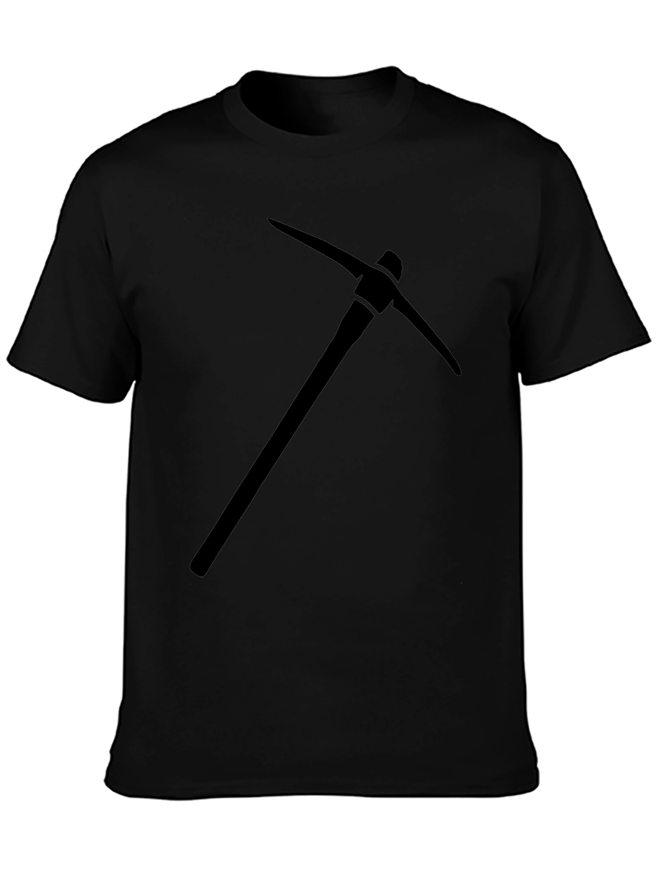 Mens Black Pickaxe Graphic Tee - Mining Style!