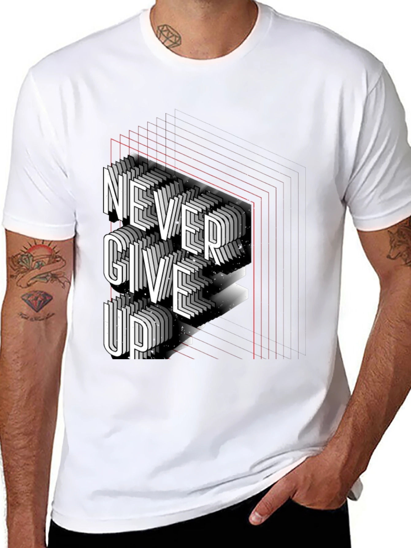 Never Give Up Graphic Tee - Stylish Motivation