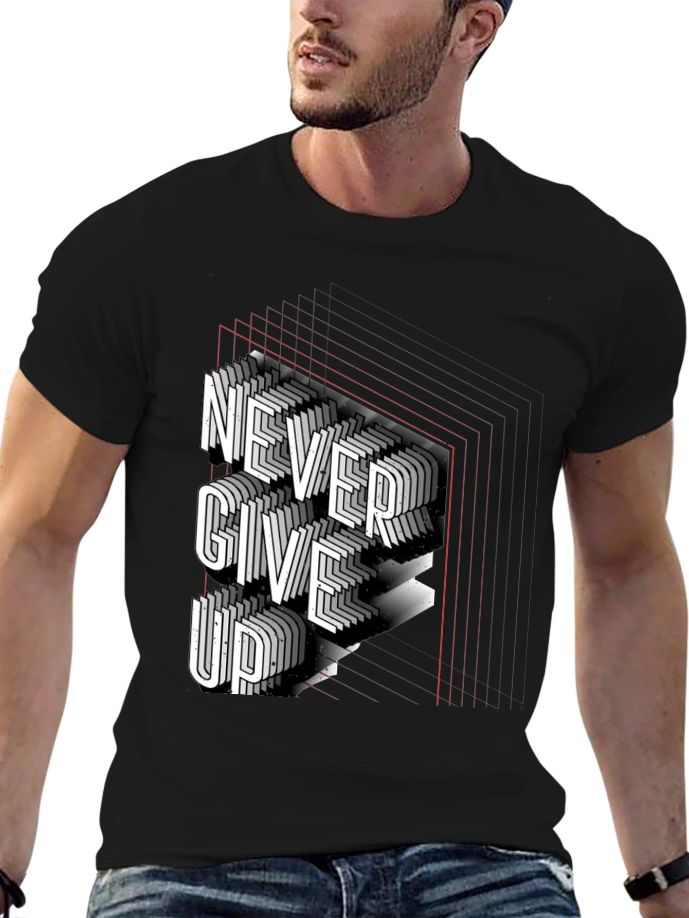 Never Give Up Graphic Tee - Stylish Motivation
