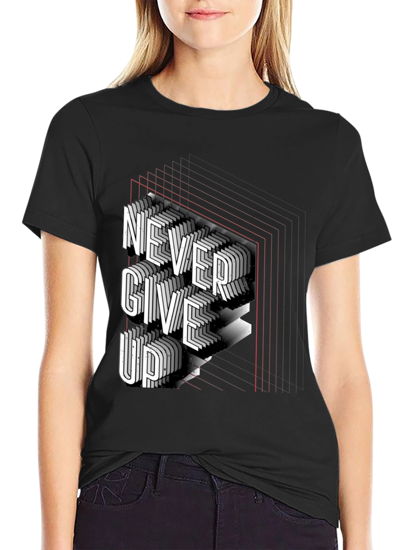Never Give Up Graphic Tee - Stylish Motivation