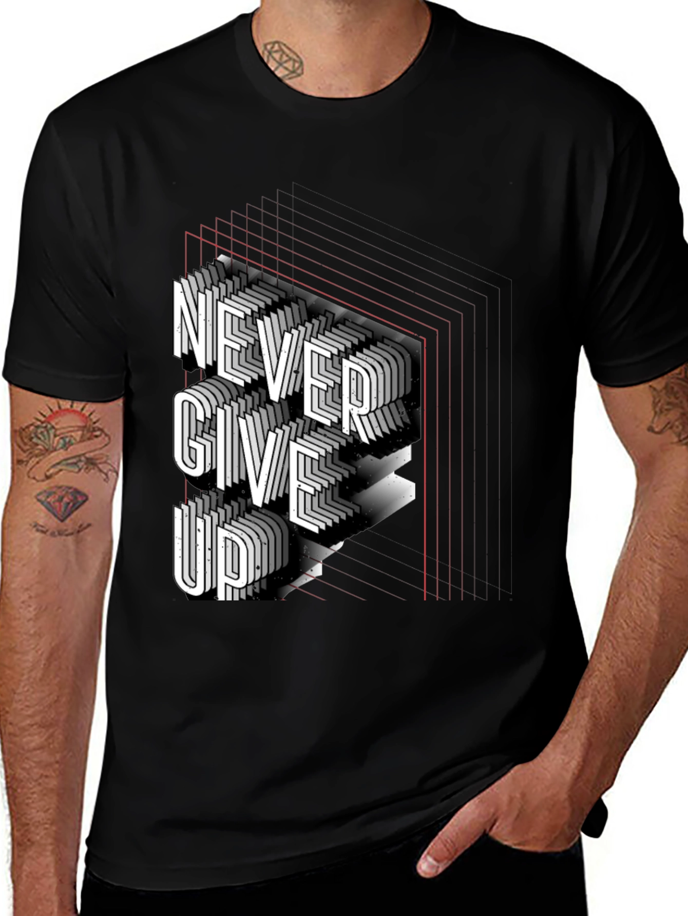 Never Give Up Graphic Tee - Stylish Motivation