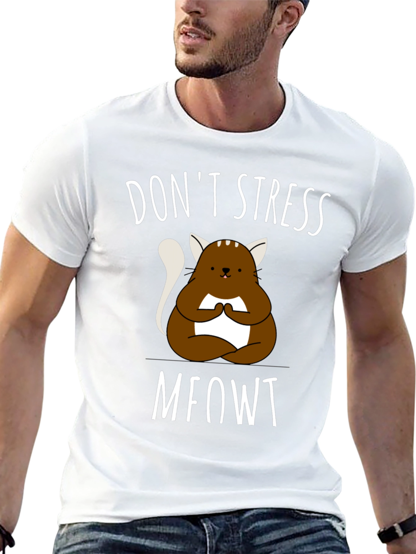 Dont Stress Meowt T-Shirt - Meditating Cat Tee