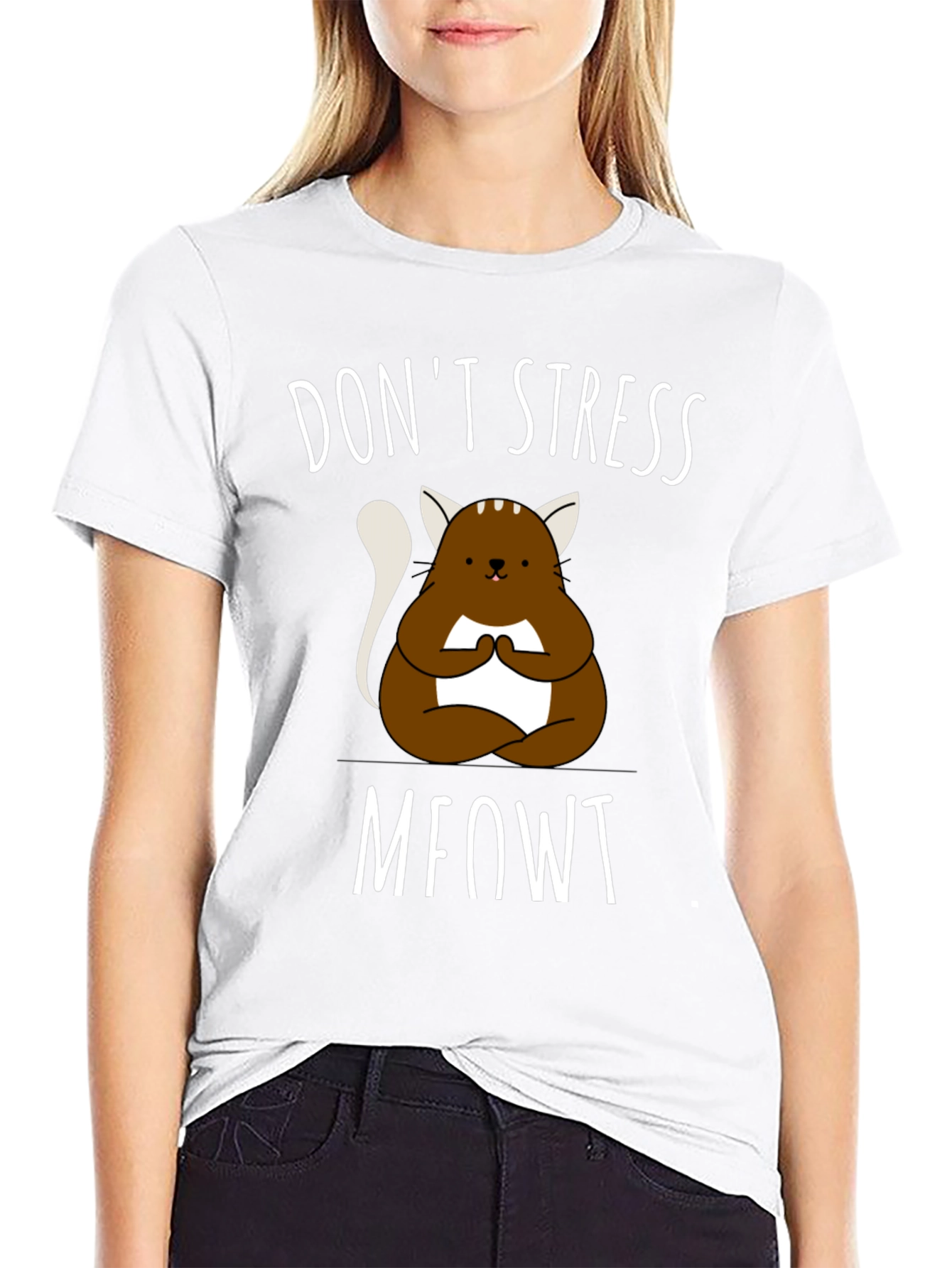 Dont Stress Meowt T-Shirt - Meditating Cat Tee