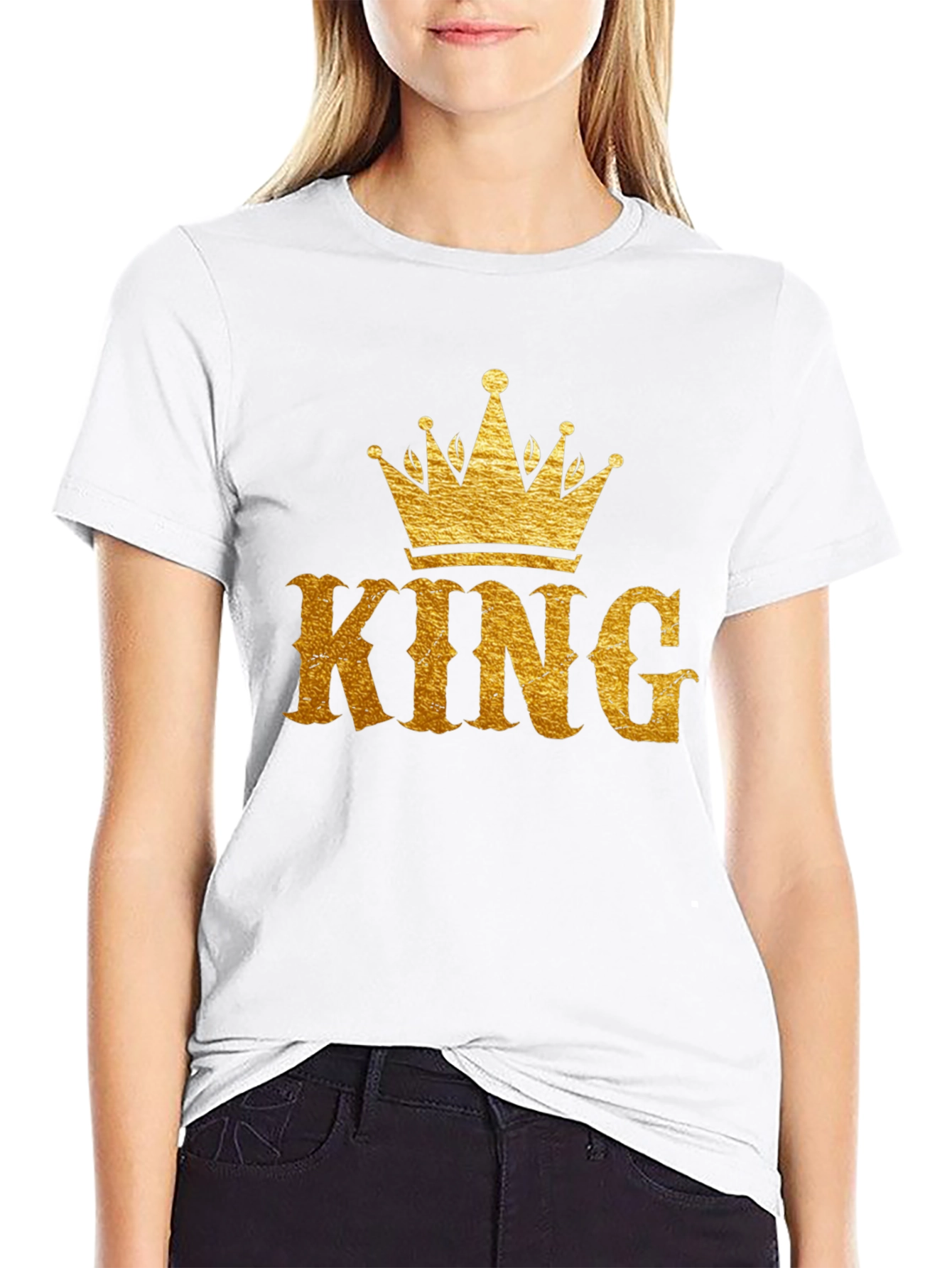 King Crown Graphic Print Black T-Shirt