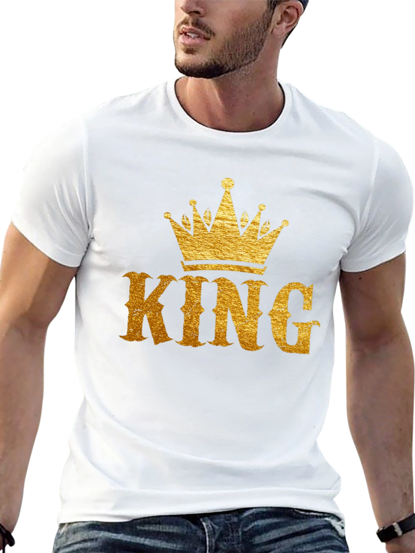 King Crown Graphic Print Black T-Shirt