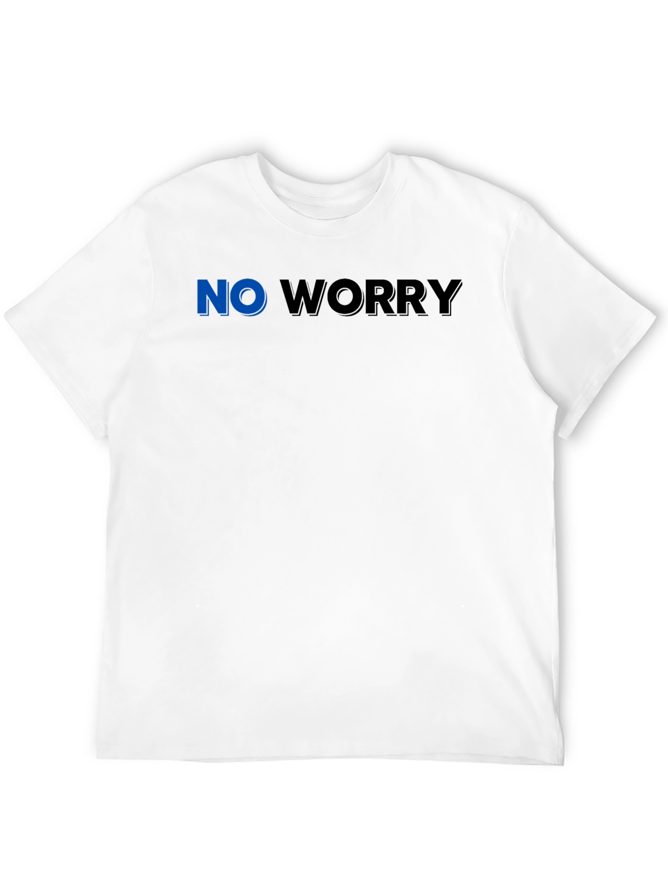 No Worry Graphic Tee - Black Cotton Casual