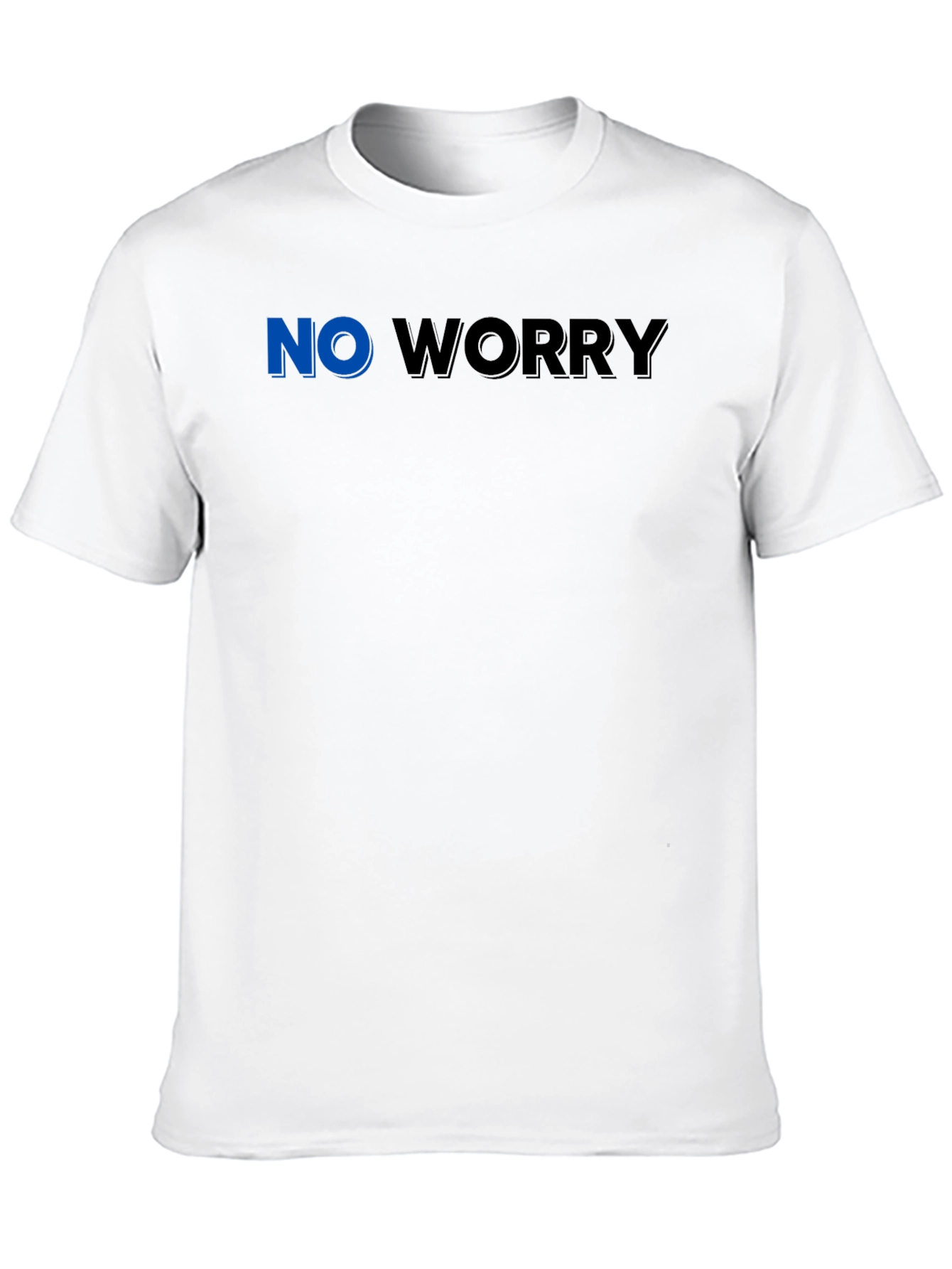 No Worry Graphic Tee - Black Cotton Casual