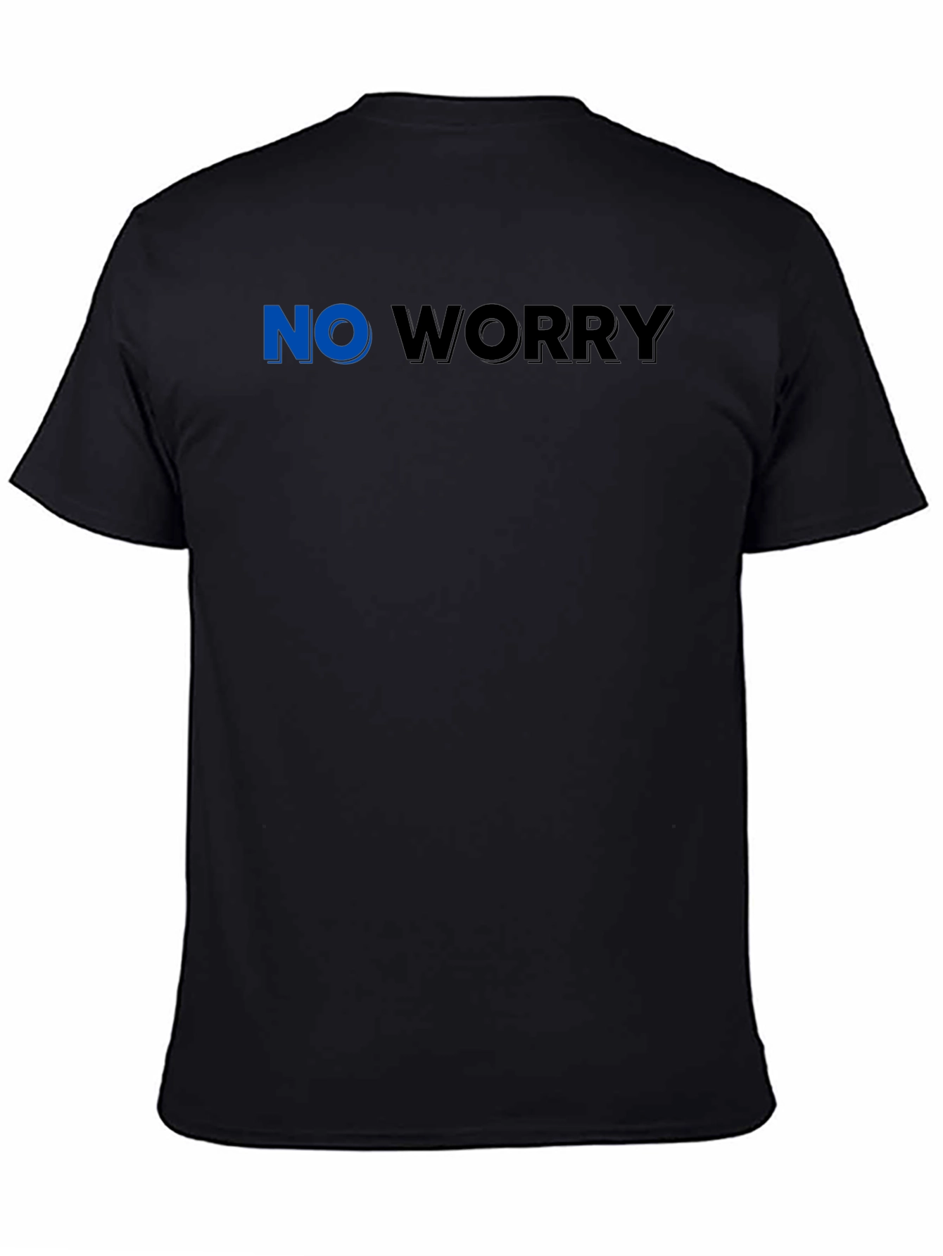 No Worry Graphic Tee - Black Cotton Casual