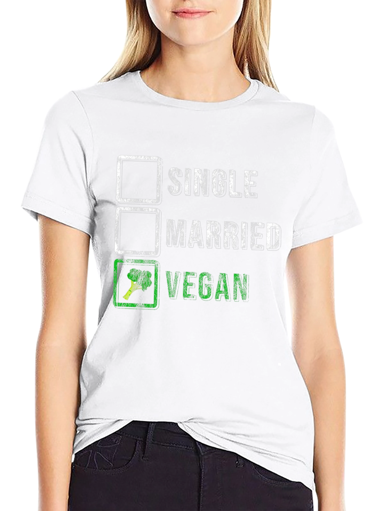 Vegan T-Shirt: Single Married Vegan Checklist