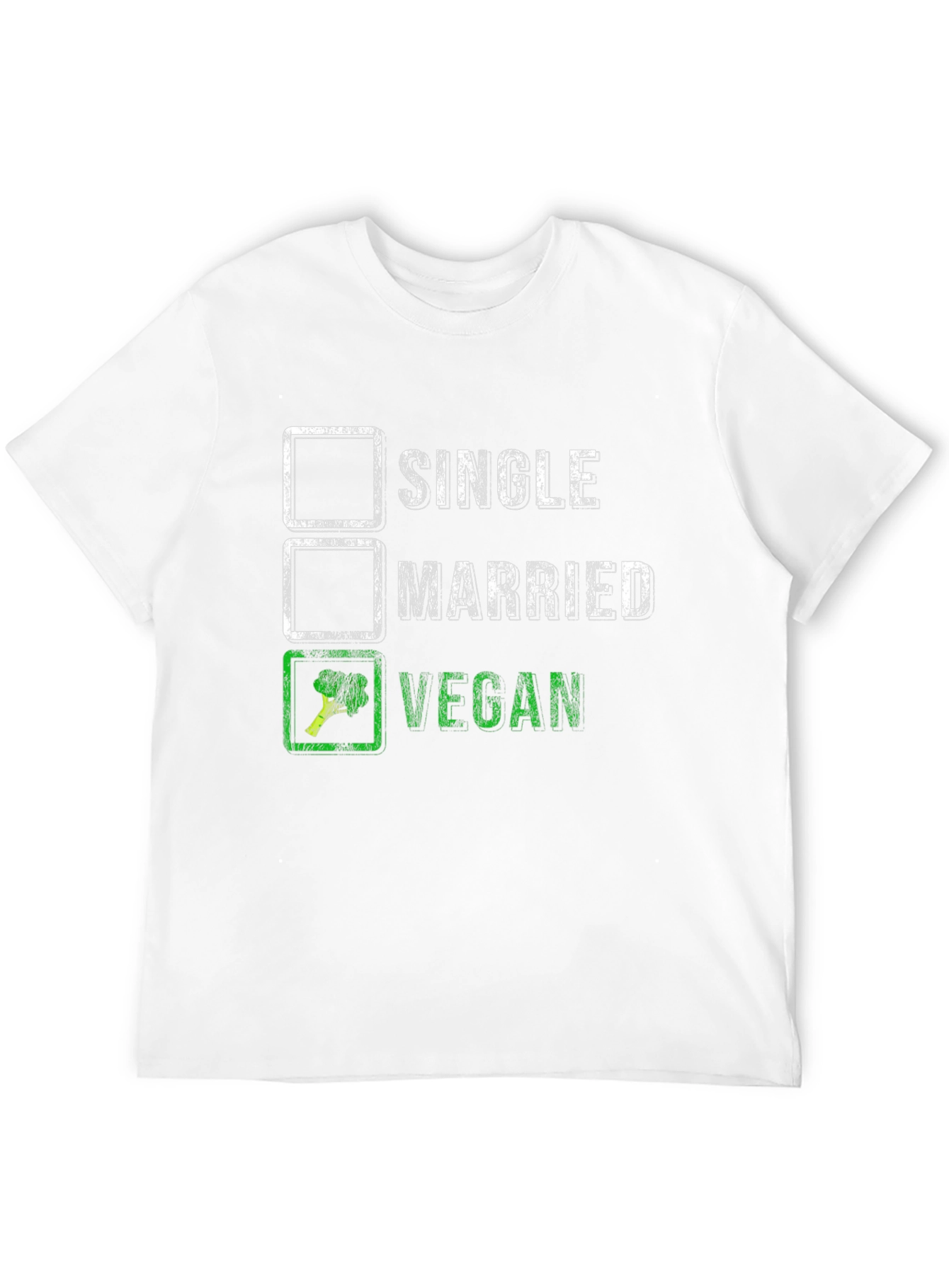Vegan T-Shirt: Single Married Vegan Checklist