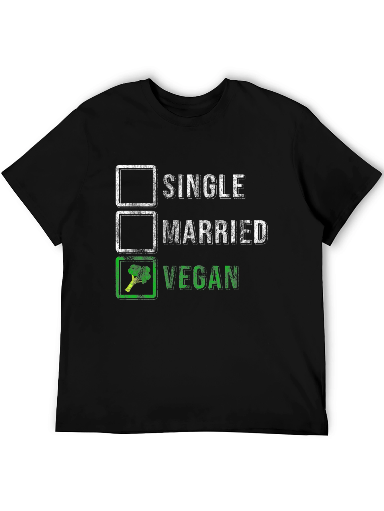 Vegan T-Shirt: Single Married Vegan Checklist