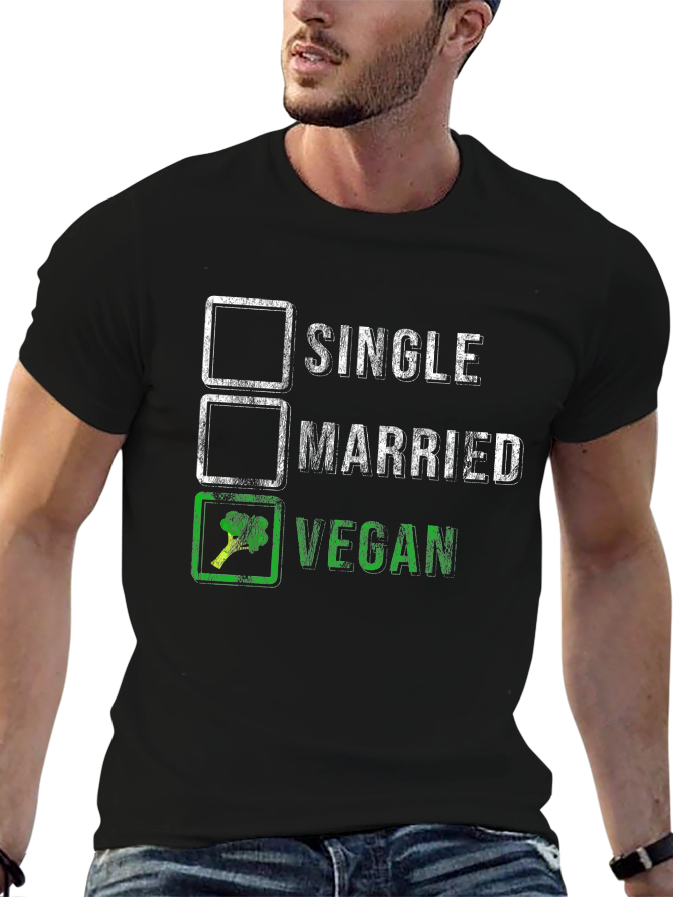 Vegan T-Shirt: Single Married Vegan Checklist