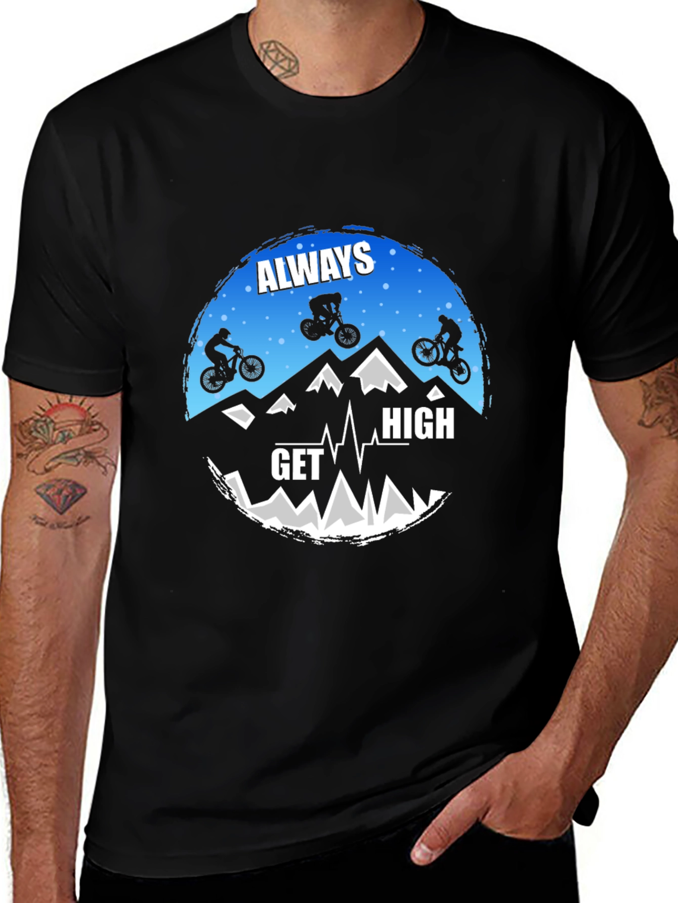 Always Get High Mountain Biking Graphic Tee