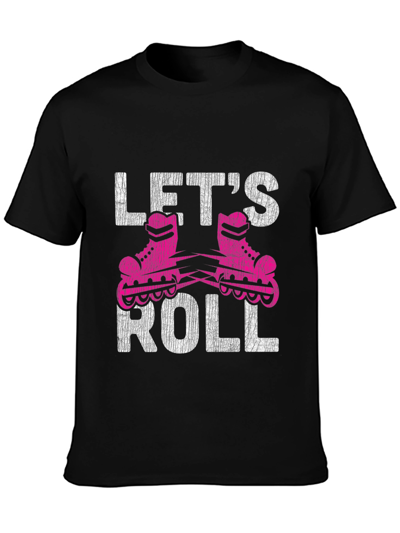 Lets Roll Graphic T-Shirt - Retro Roller Skating Tee