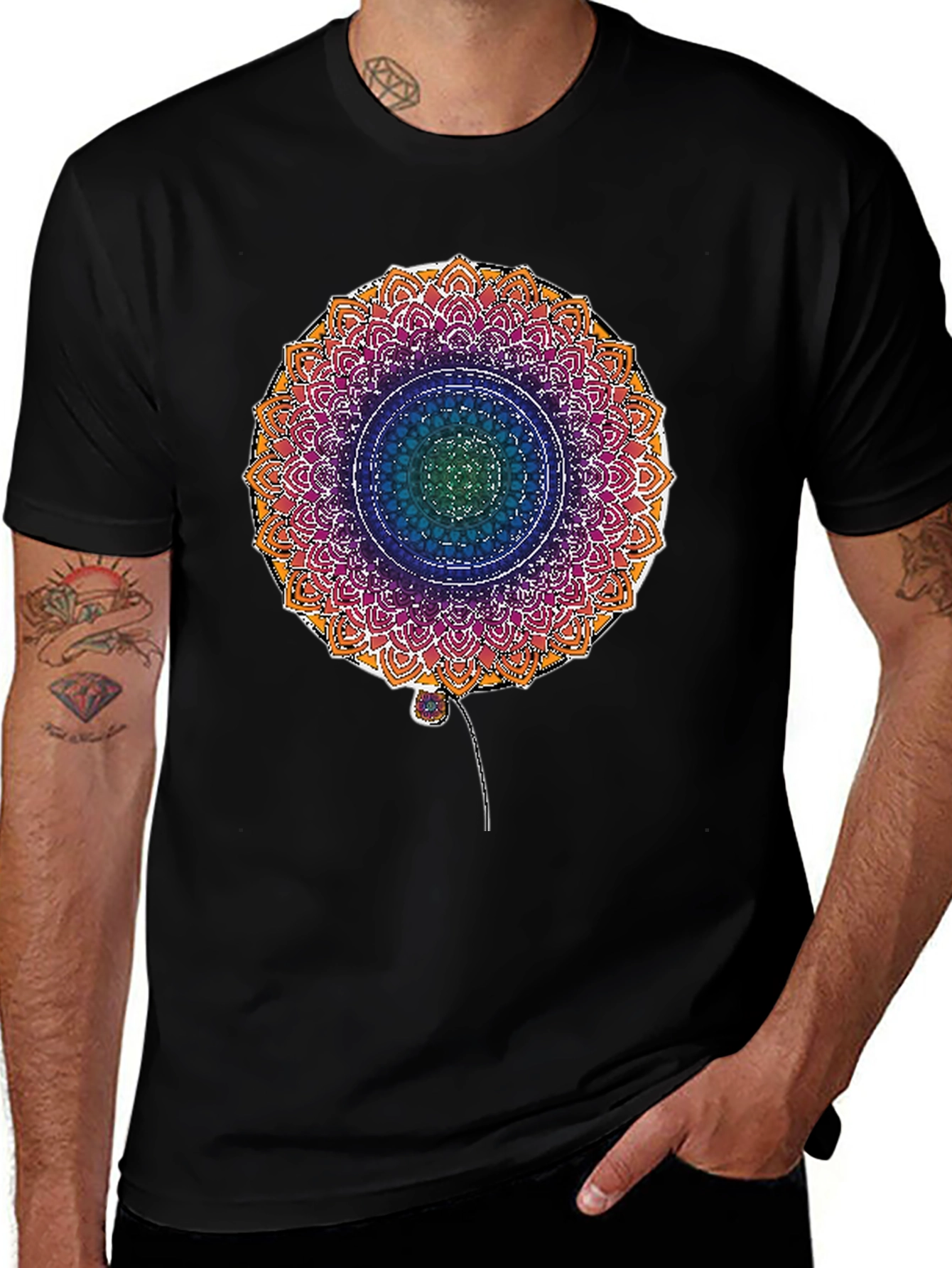 Mandala Flower Graphic Print T-Shirt