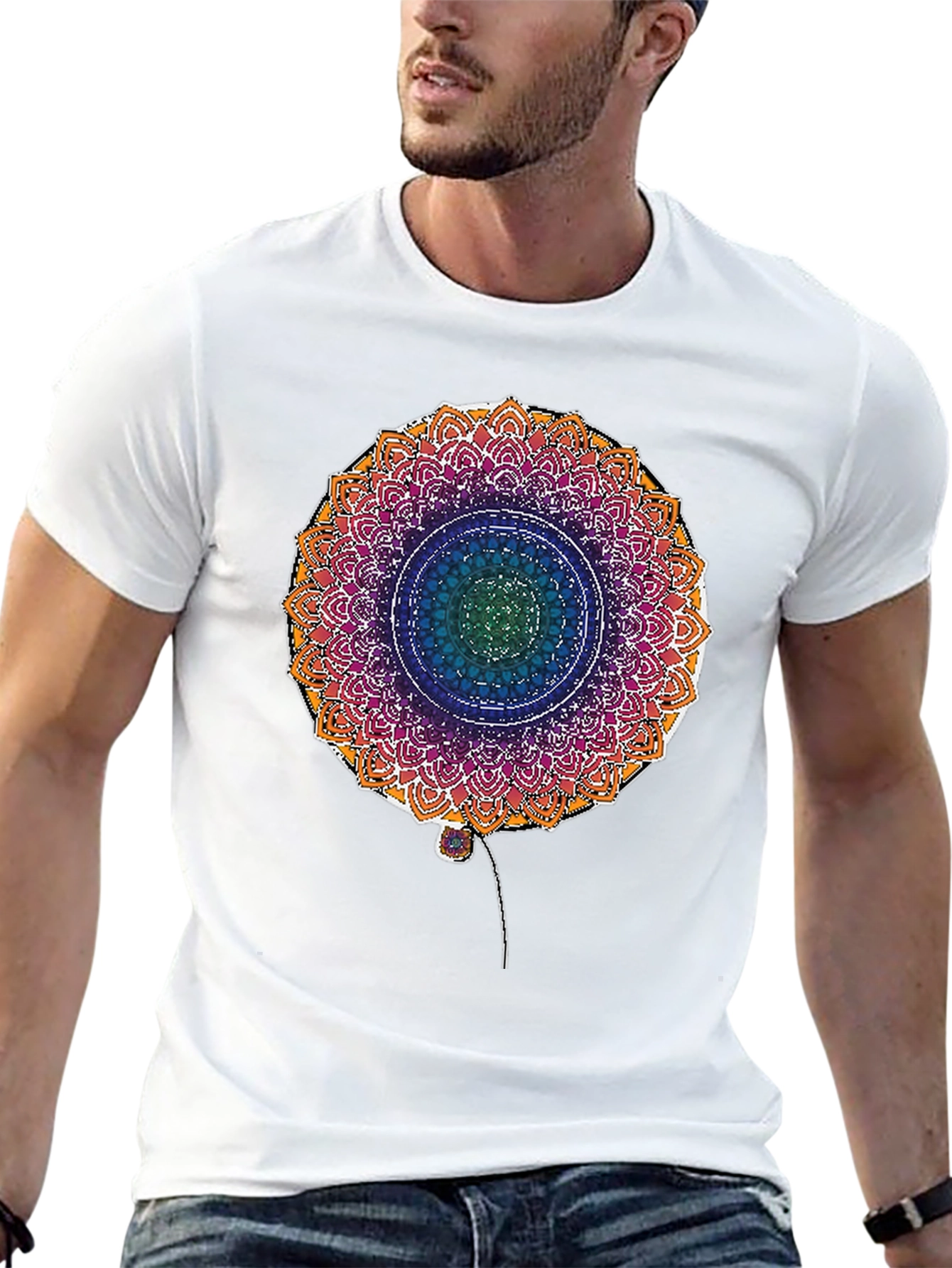 Mandala Flower Graphic Print T-Shirt