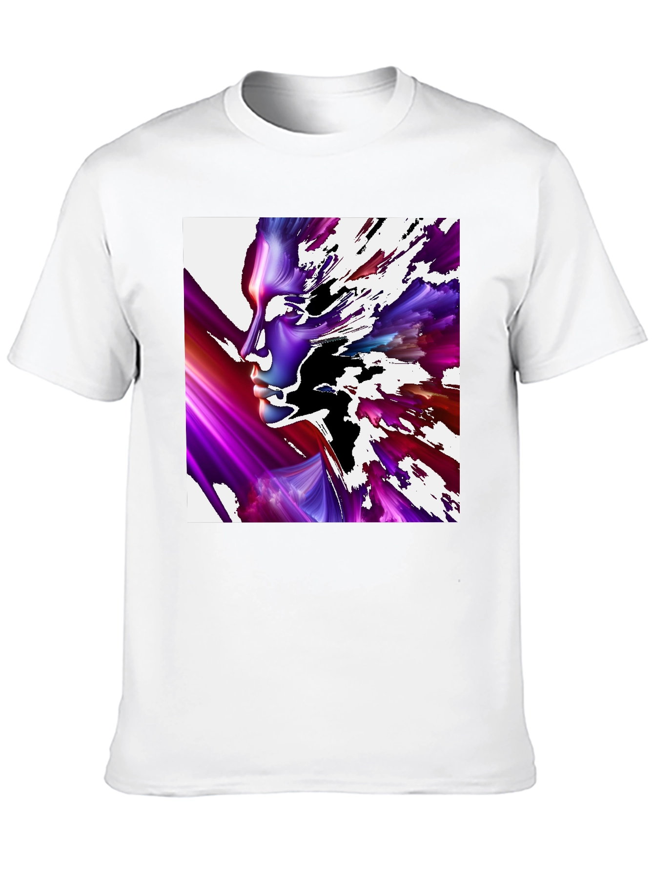 Abstract Face Black T-Shirt - Unique Artistic Design