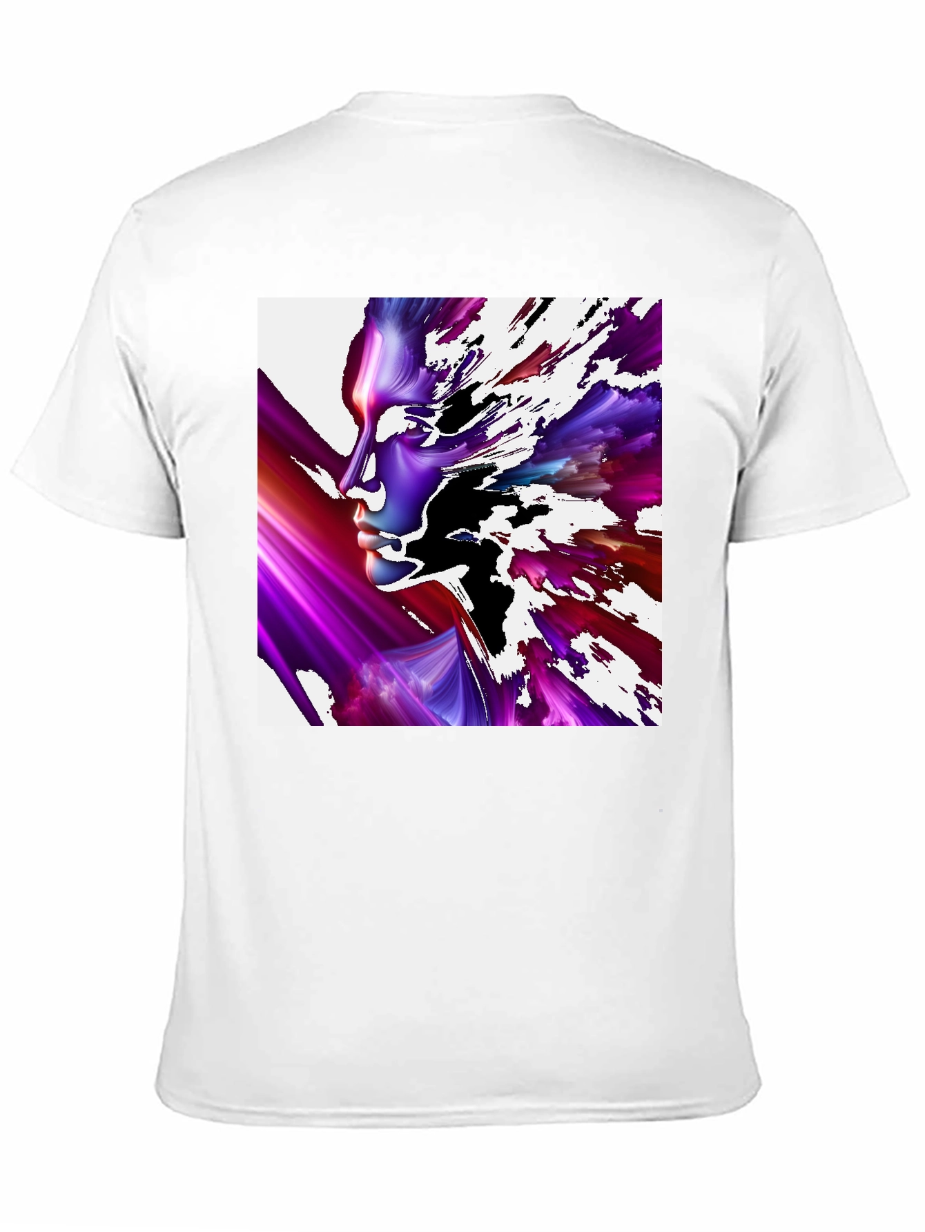 Abstract Face Black T-Shirt - Unique Artistic Design