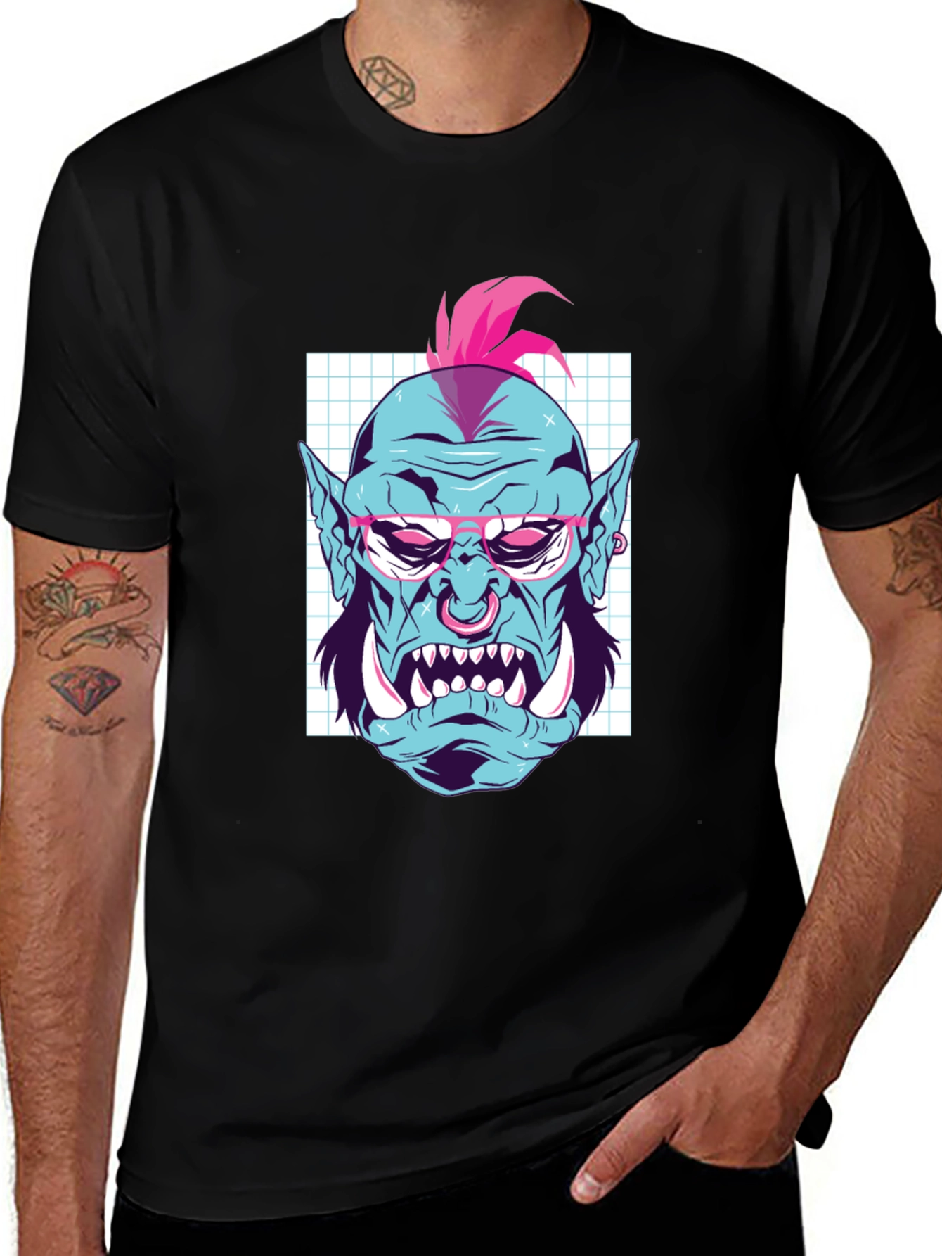 Cool Orc Graphic Tee - Black Cotton T-Shirt