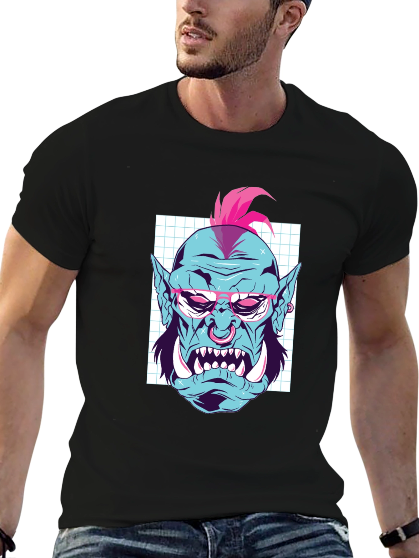 Cool Orc Graphic Tee - Black Cotton T-Shirt
