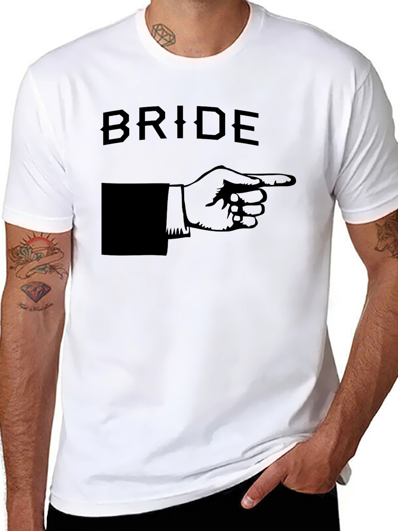 Bride Pointing T-Shirt Novelty Wedding Tee