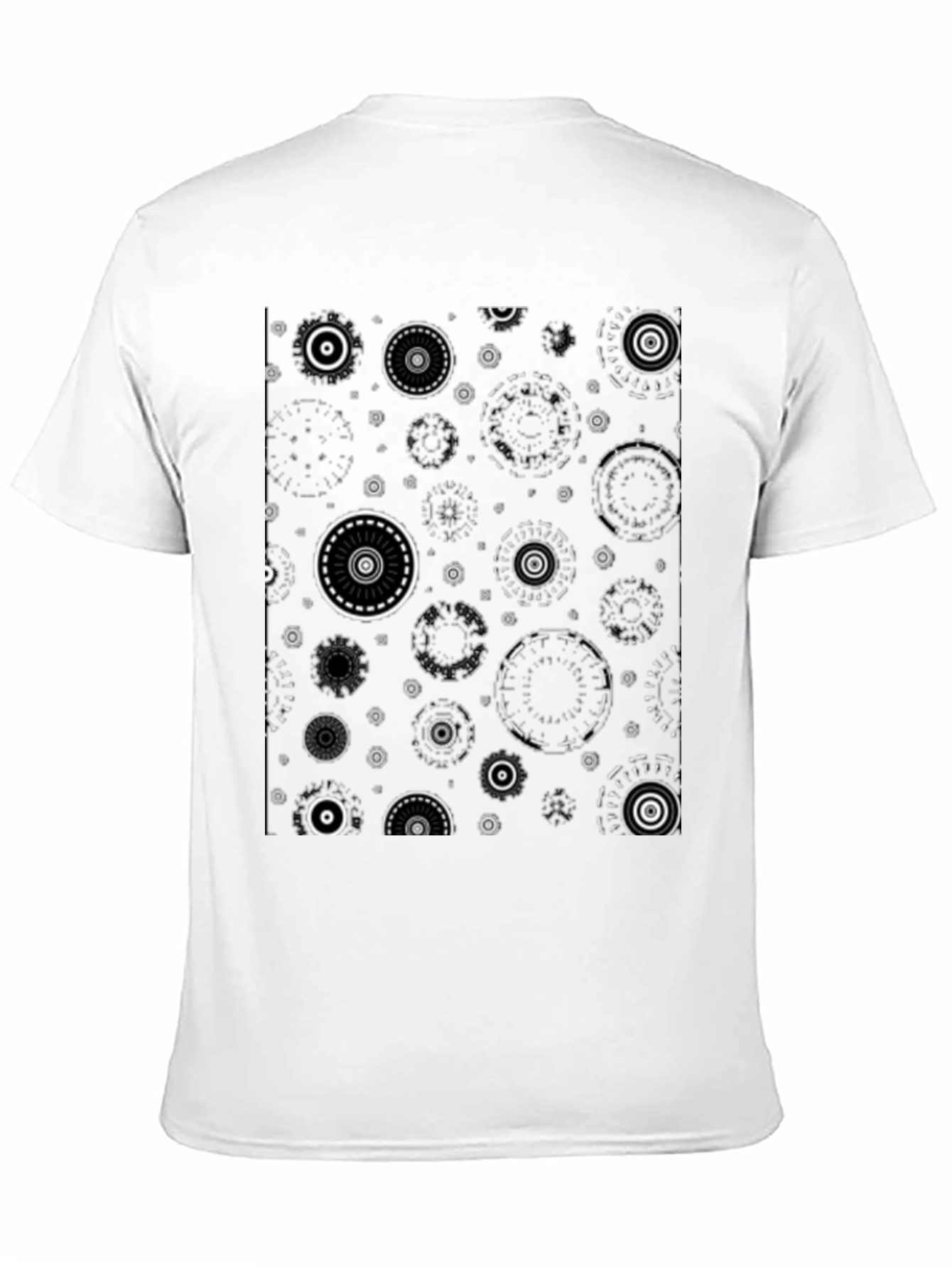 Abstract Circle Pattern Black T-Shirt