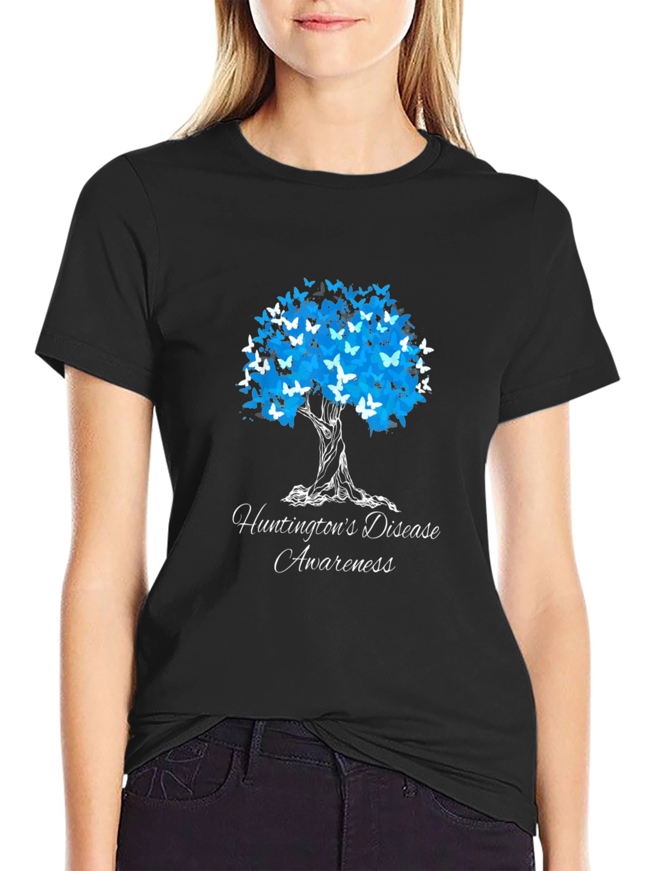 Huntingtons Disease Awareness Butterfly Tree T-Shirt