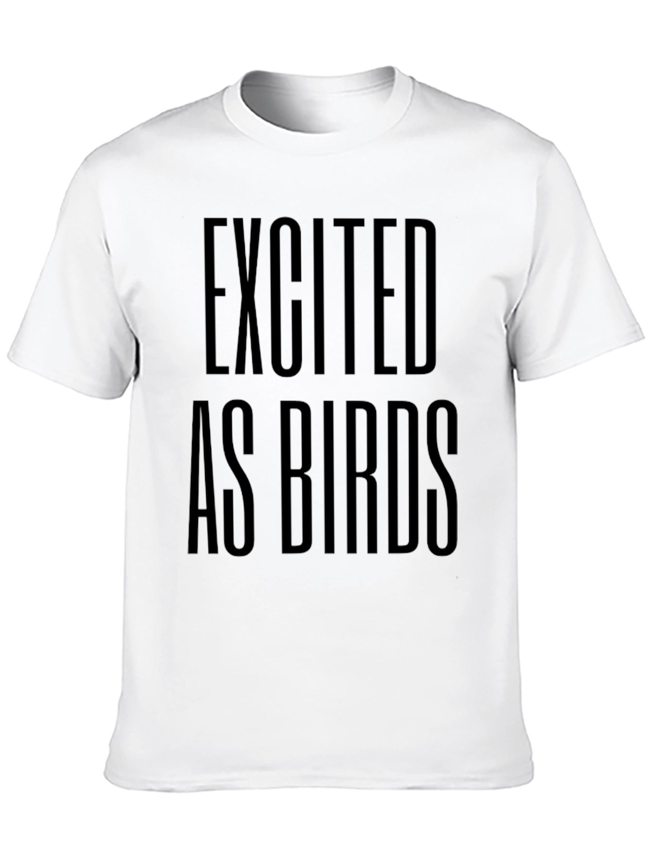 Excited as Birds Graphic Black T-Shirt