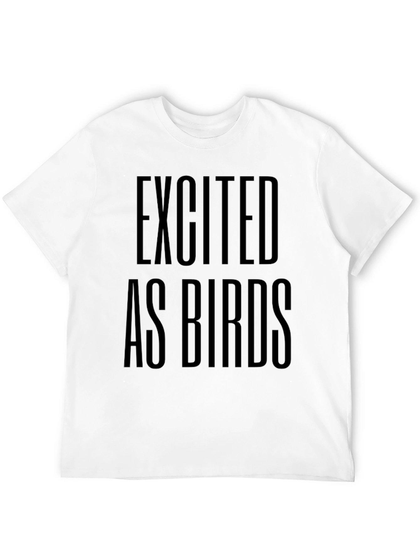 Excited as Birds Graphic Black T-Shirt